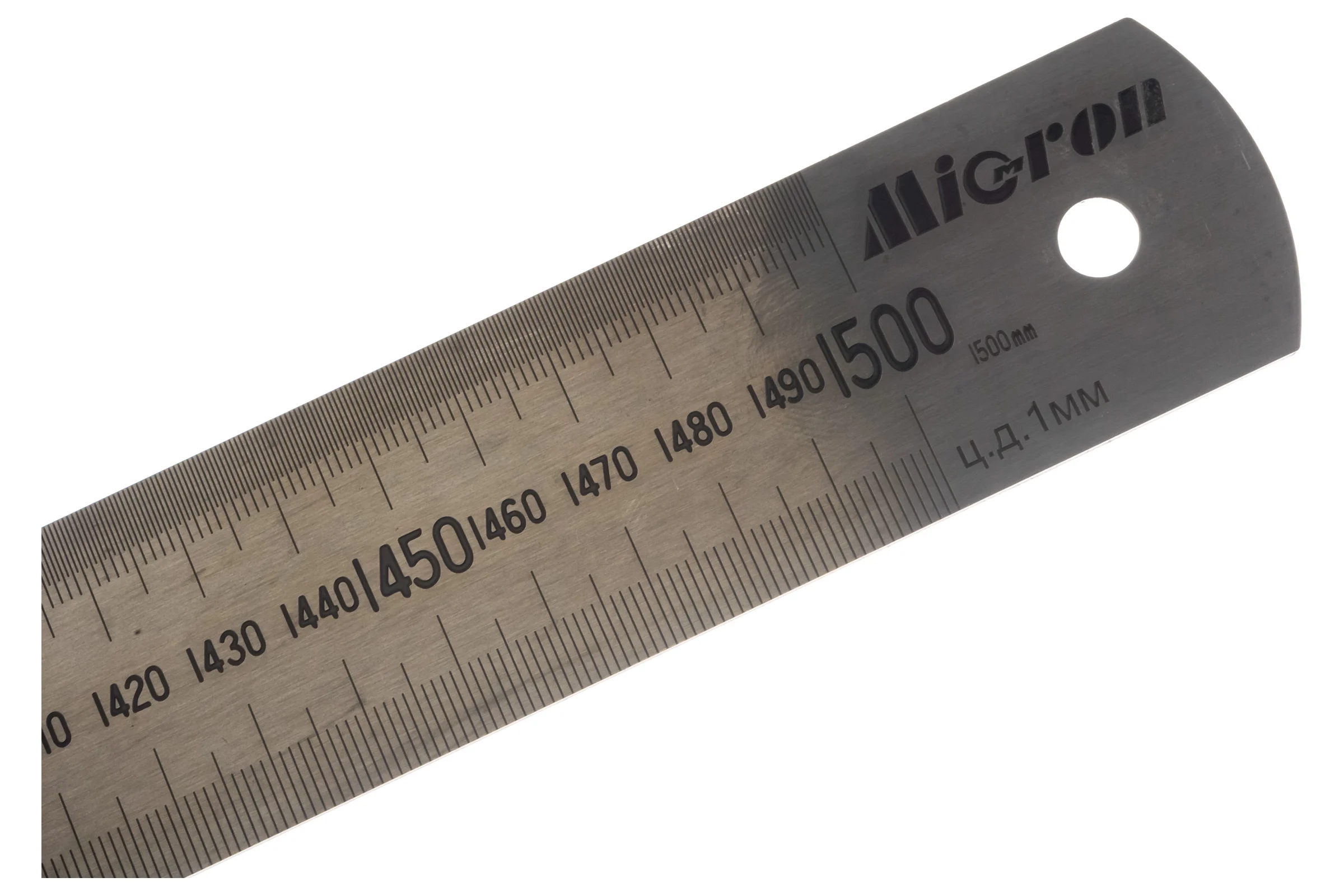 Измерительная металлическая линейка 1500х38х1.5 Micron МИ 123065