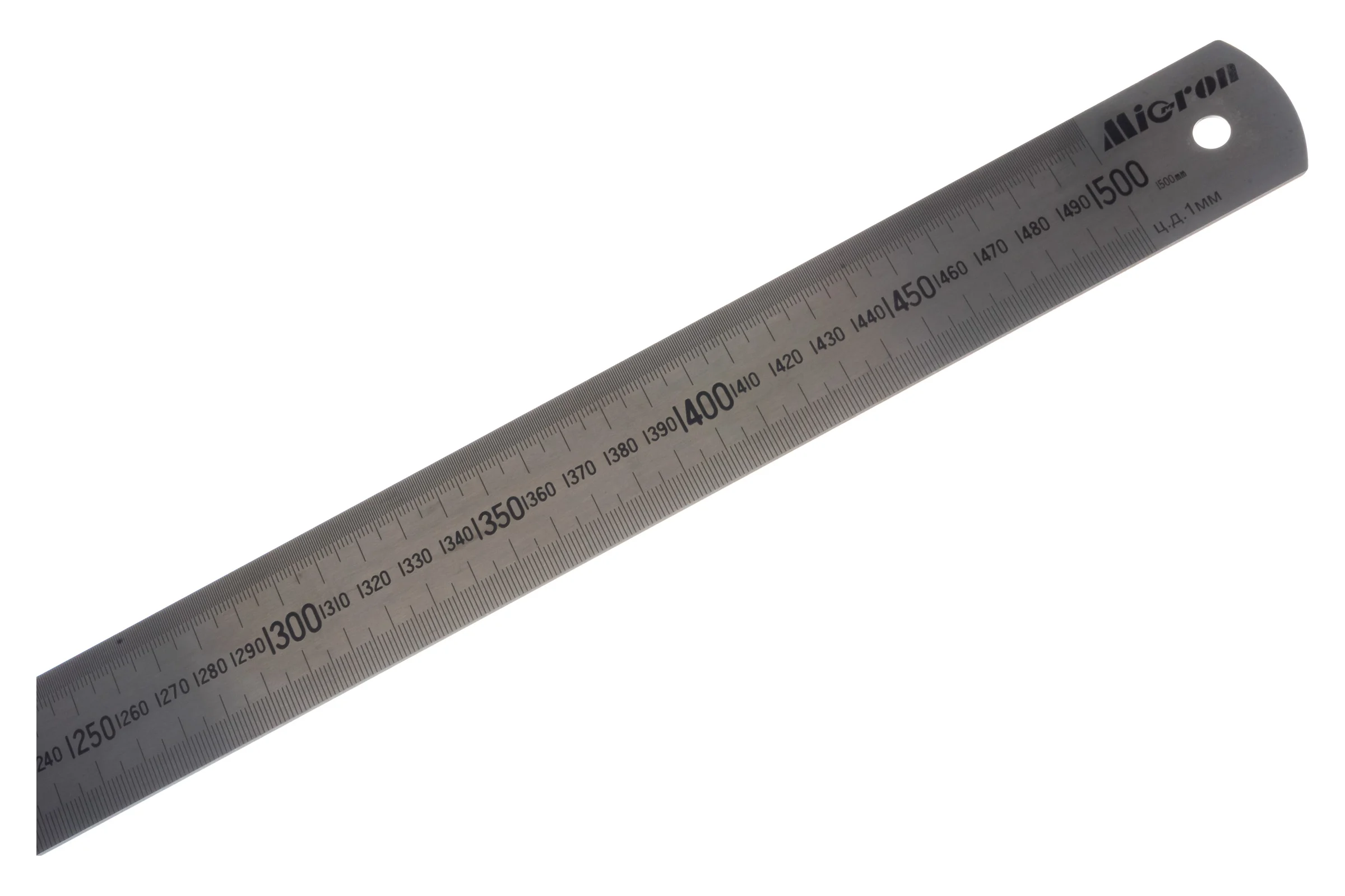 Измерительная металлическая линейка 1500х38х1.5 Micron МИ 123065