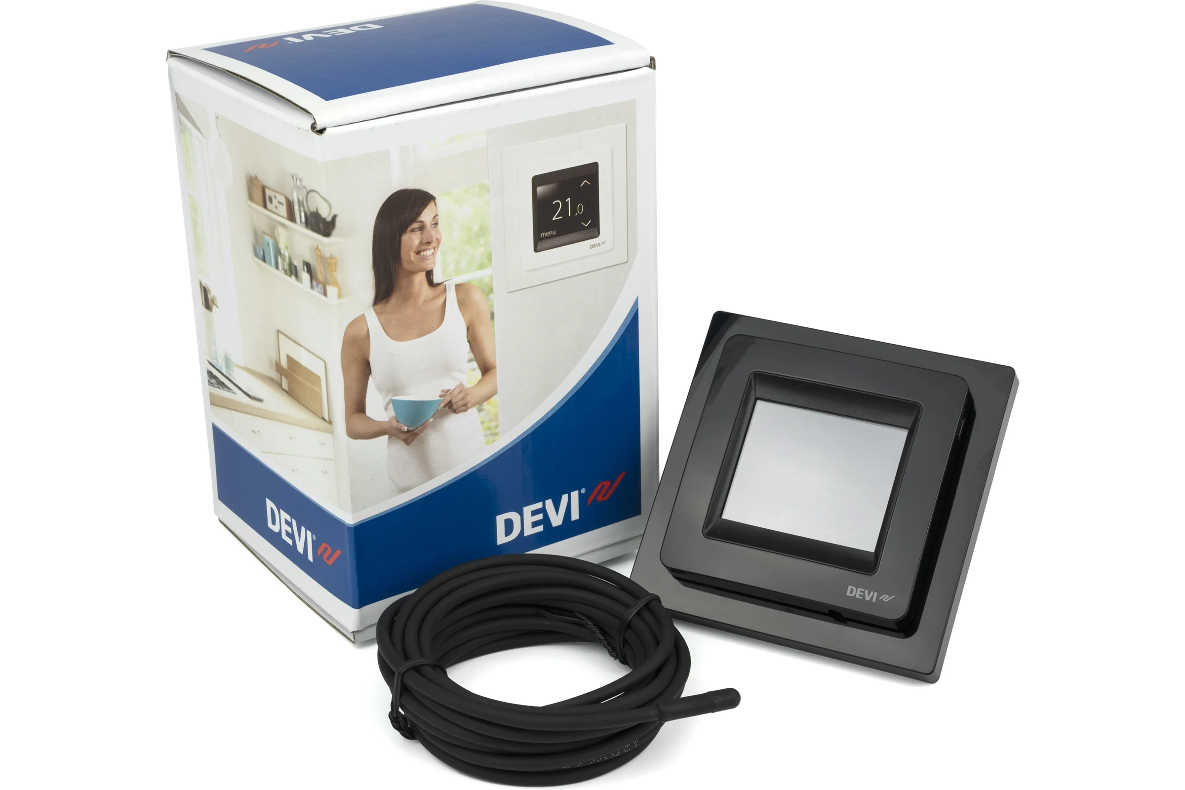 Терморегулятор DEVIreg™ Touch с комбинацией датчиков, черный, 16А DEVI 140F1069