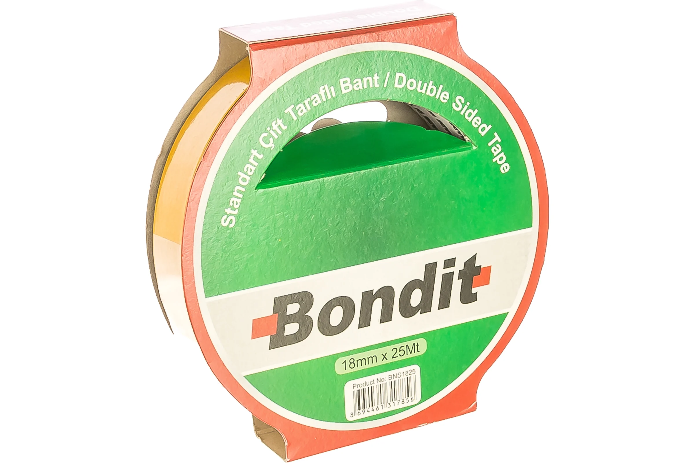 Двухсторонняя прозрачная клейкая лента на полипропиленовой основе Bondit 18мм х 25м BNS1825