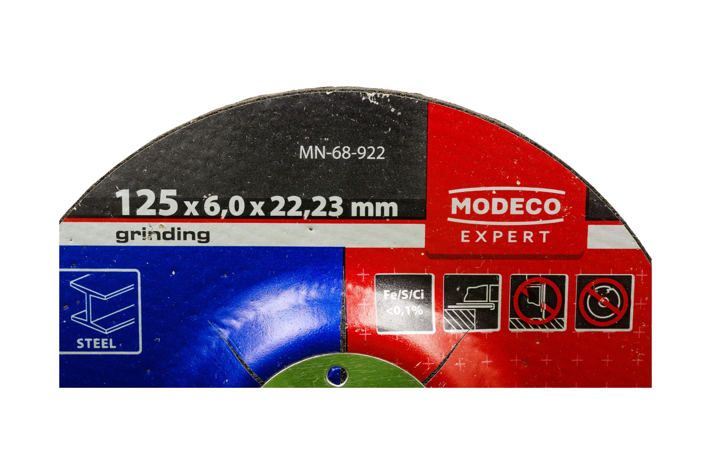 Диск для шлифования металла 125x6x22.23 мм, выпуклый MODECO MN-68-922