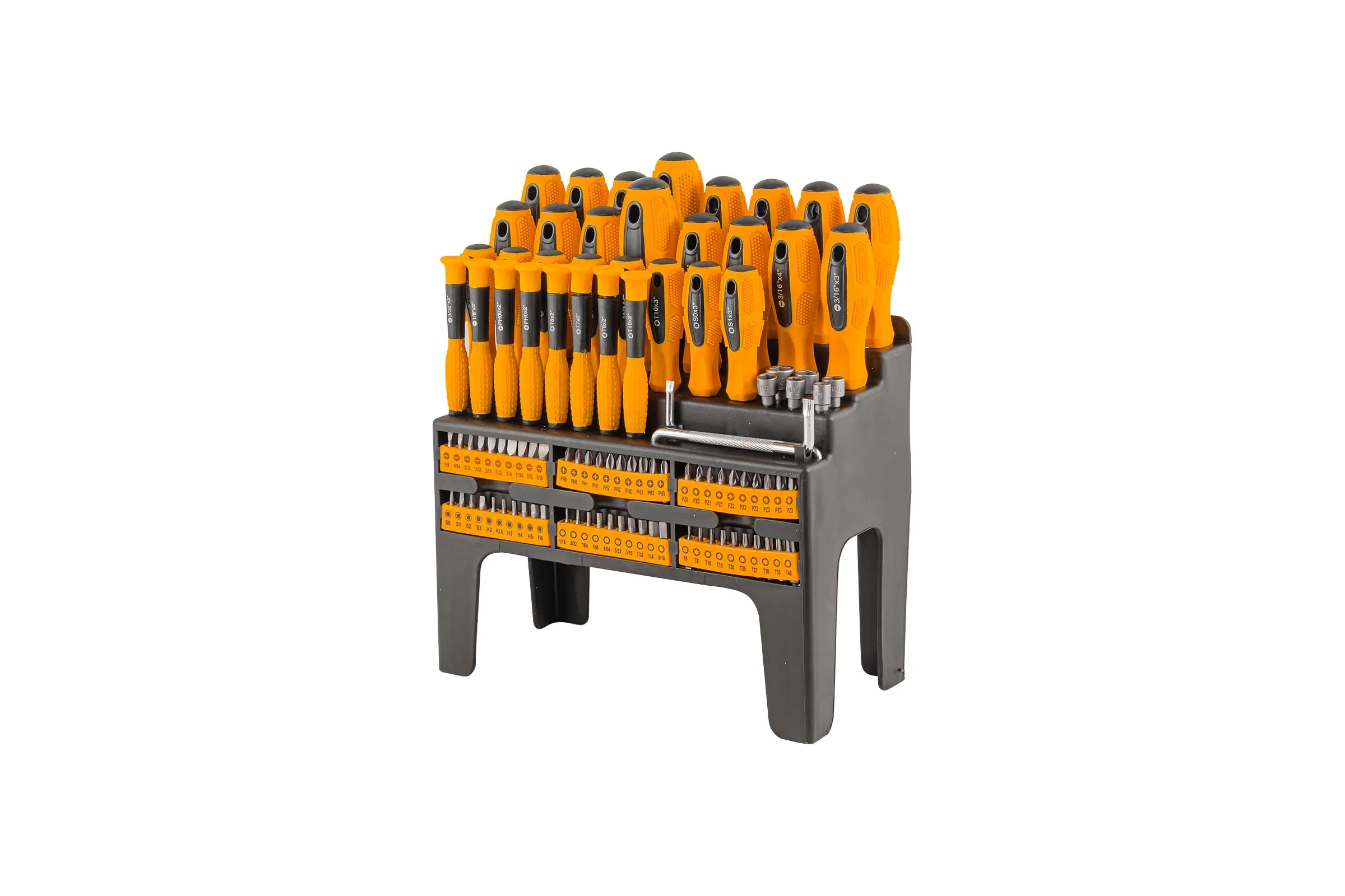 Набор отверток и бит ISMA 100пр.,на пластиковом стенде ISMA-10100(51781)