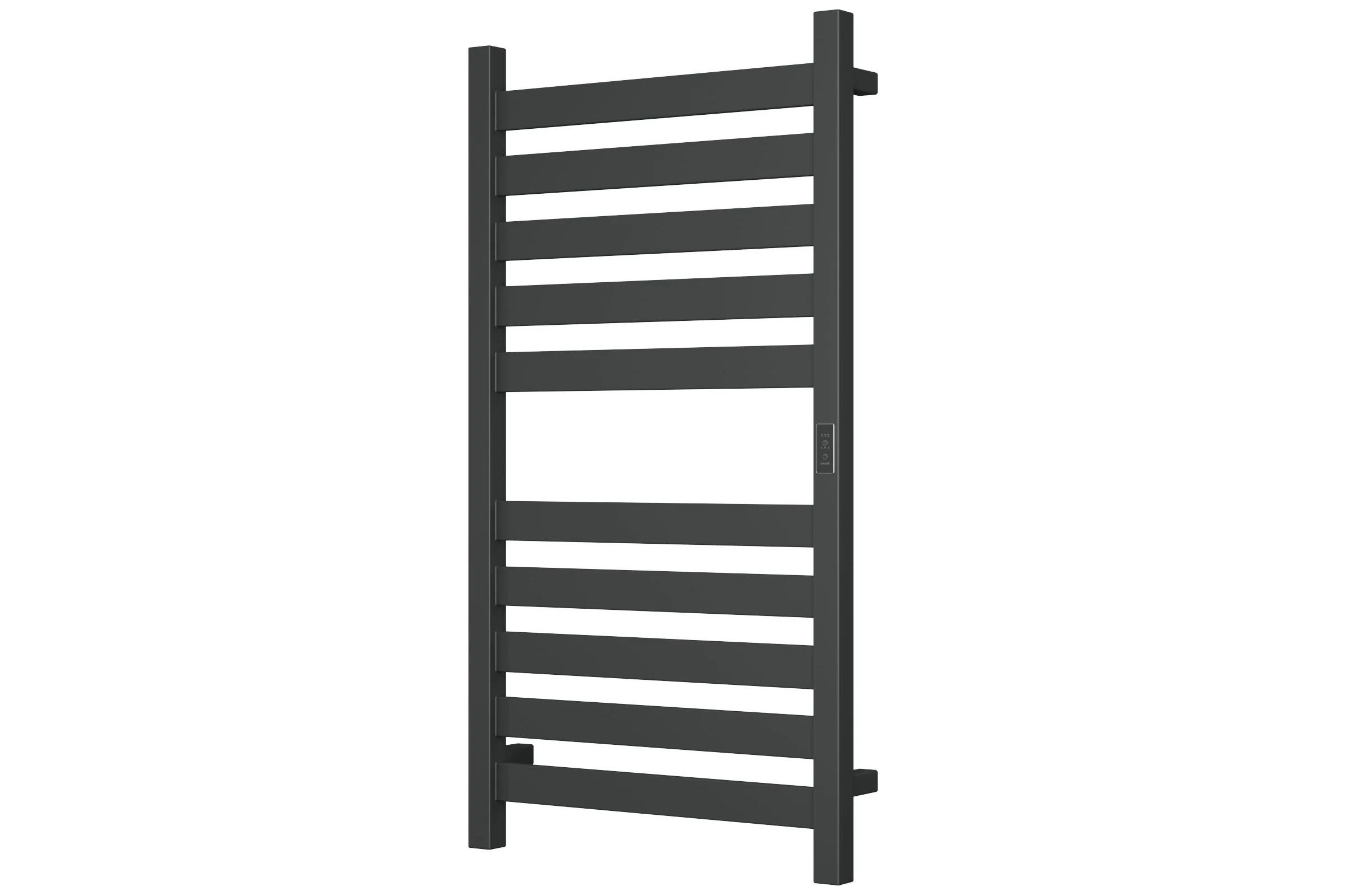 Дизайнерский электрический профильный полотенцесушитель Bauedge BAU Elite 50x100, 10 планок, универсальный, черный матовый RAL 9005 DB-0049