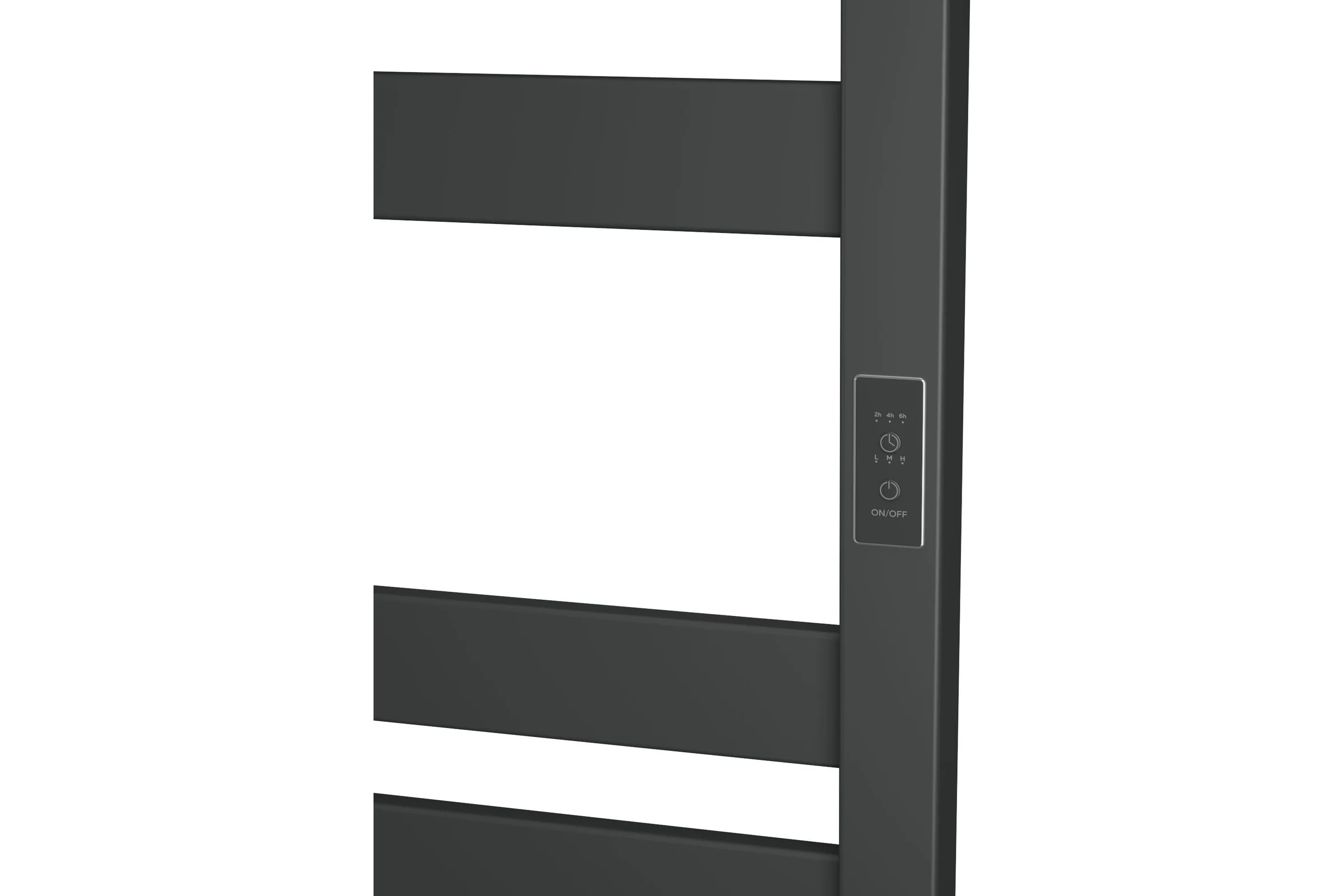 Дизайнерский электрический профильный полотенцесушитель Bauedge BAU Elite 50x100, 10 планок, универсальный, черный матовый RAL 9005 DB-0049
