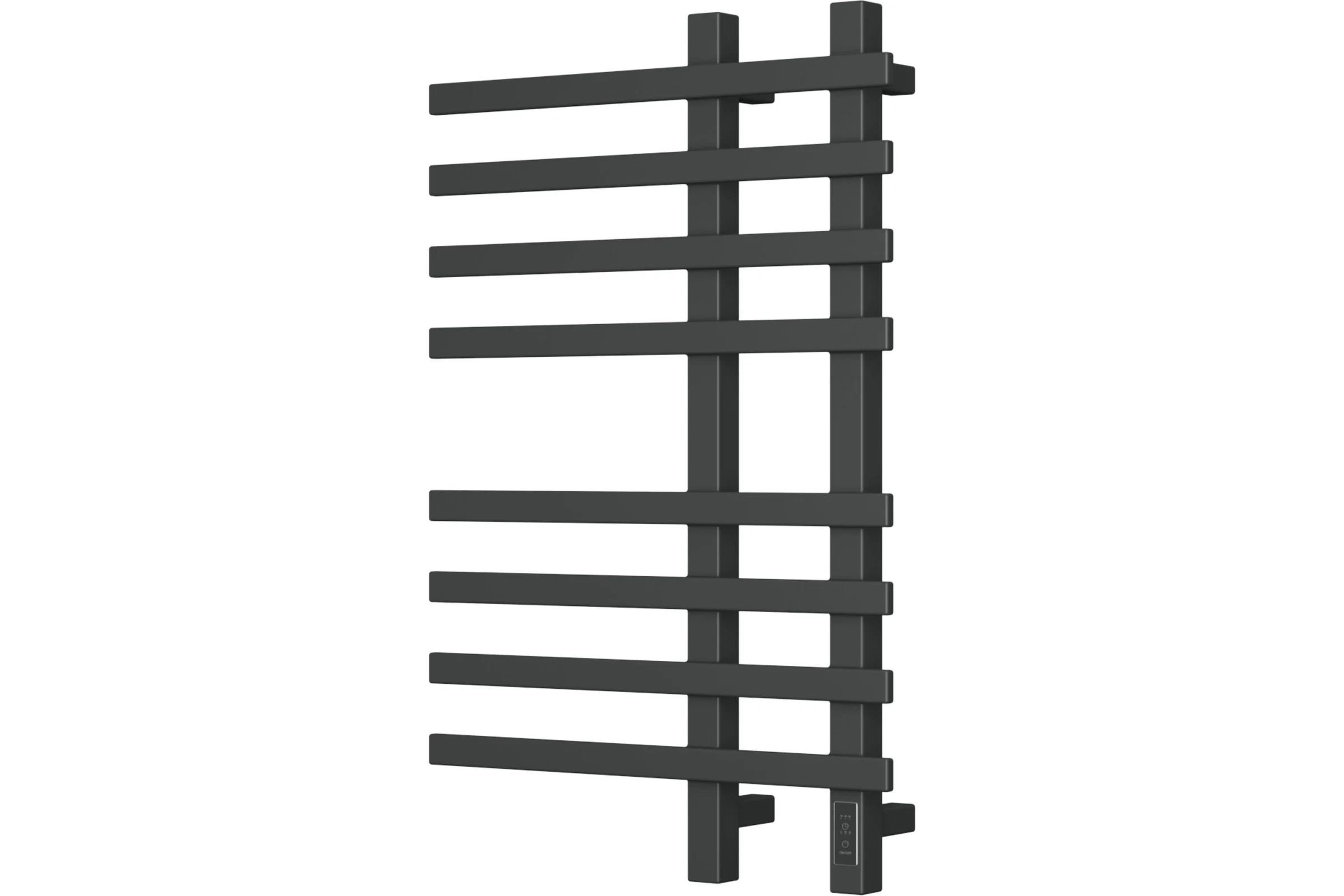 Дизайнерский электрический профильный полотенцесушитель Bauedge BAU Wind 50x80, 8 планок, черный матовый RAL 9005 DB-0058