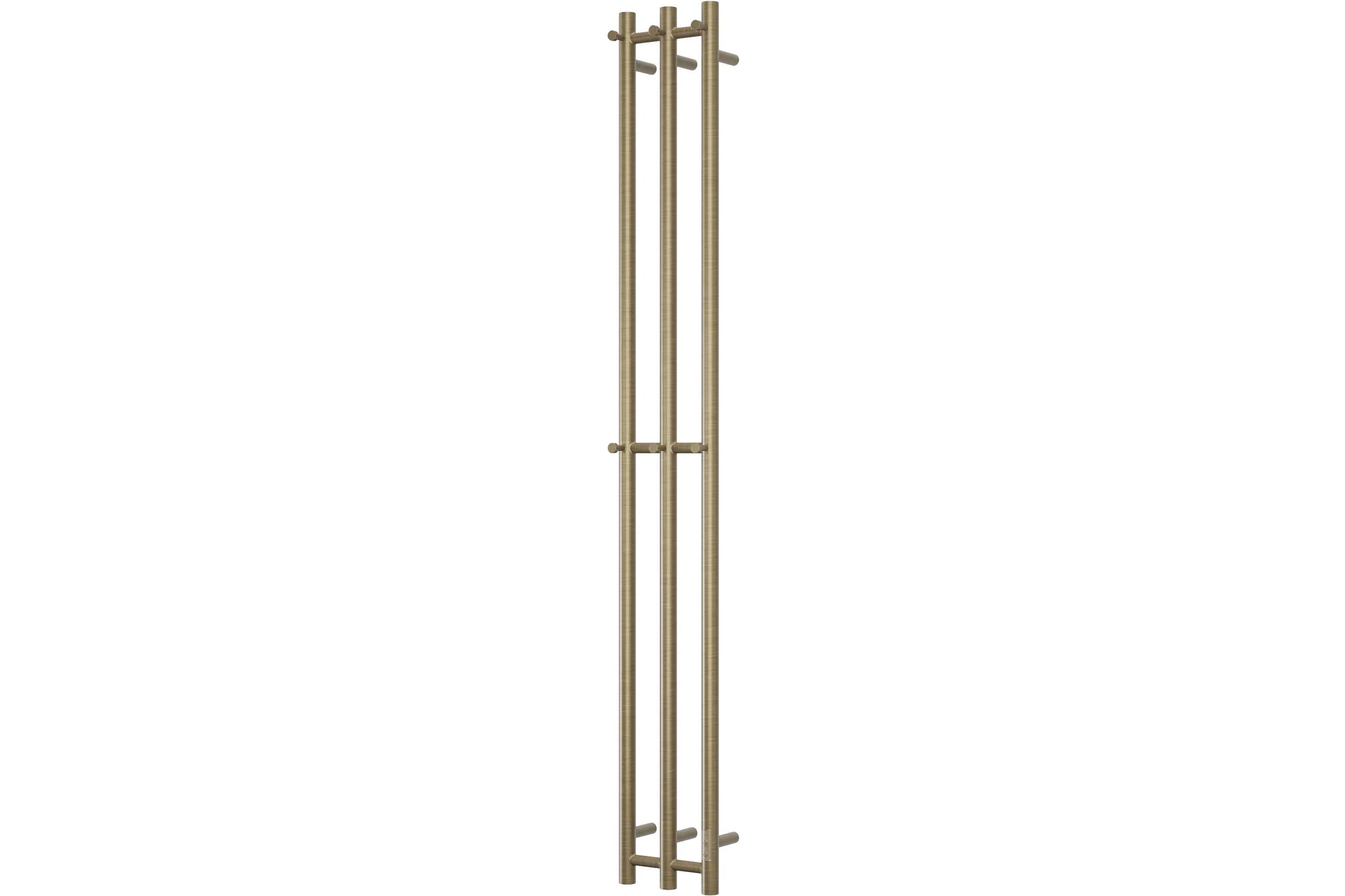 Дизайнерский электрический полотенцесушитель Bauedge BAU Stella 25x160, 3 коллектора, 2 крючка, антикварная бронза DB-0061
