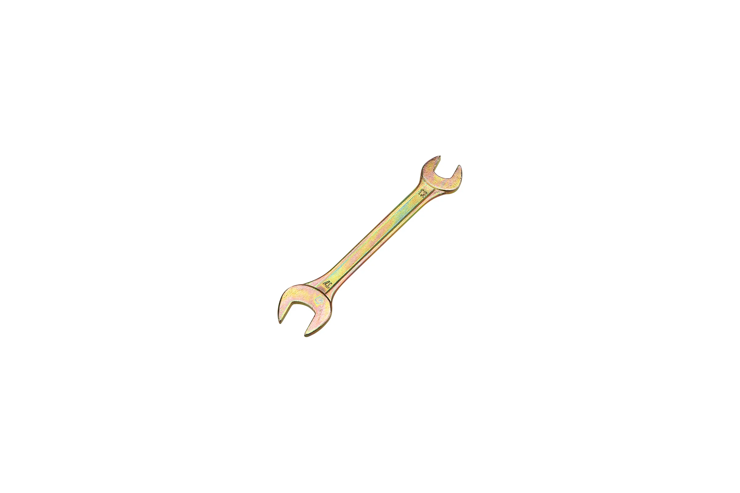 Гаечный рожковый ключ желтый цинк REXANT 13х17 мм 12-5828-2