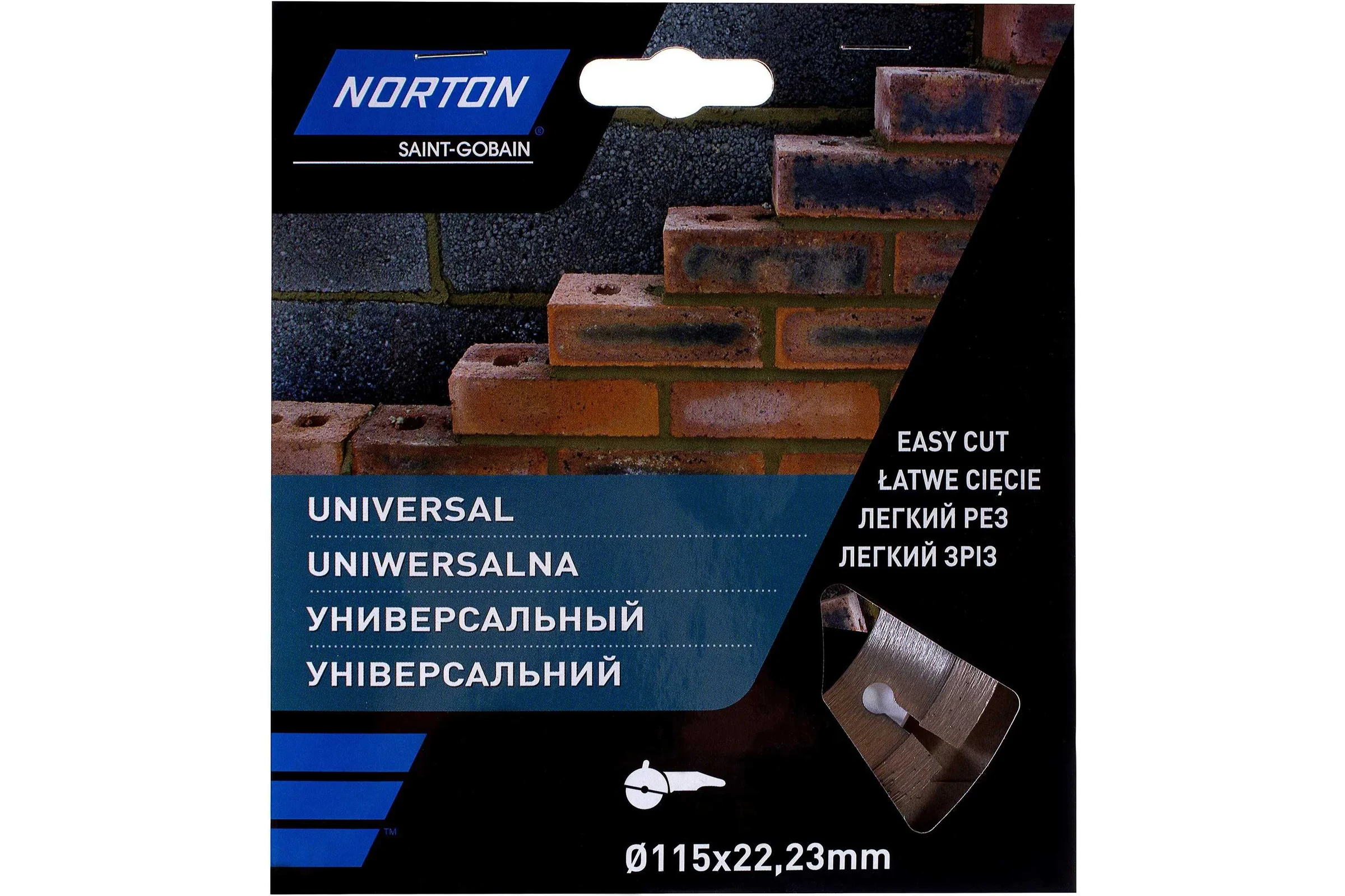 Алмазный диск с сегментированной кромкой 115x22.2, универсальный NORTON 70184601270