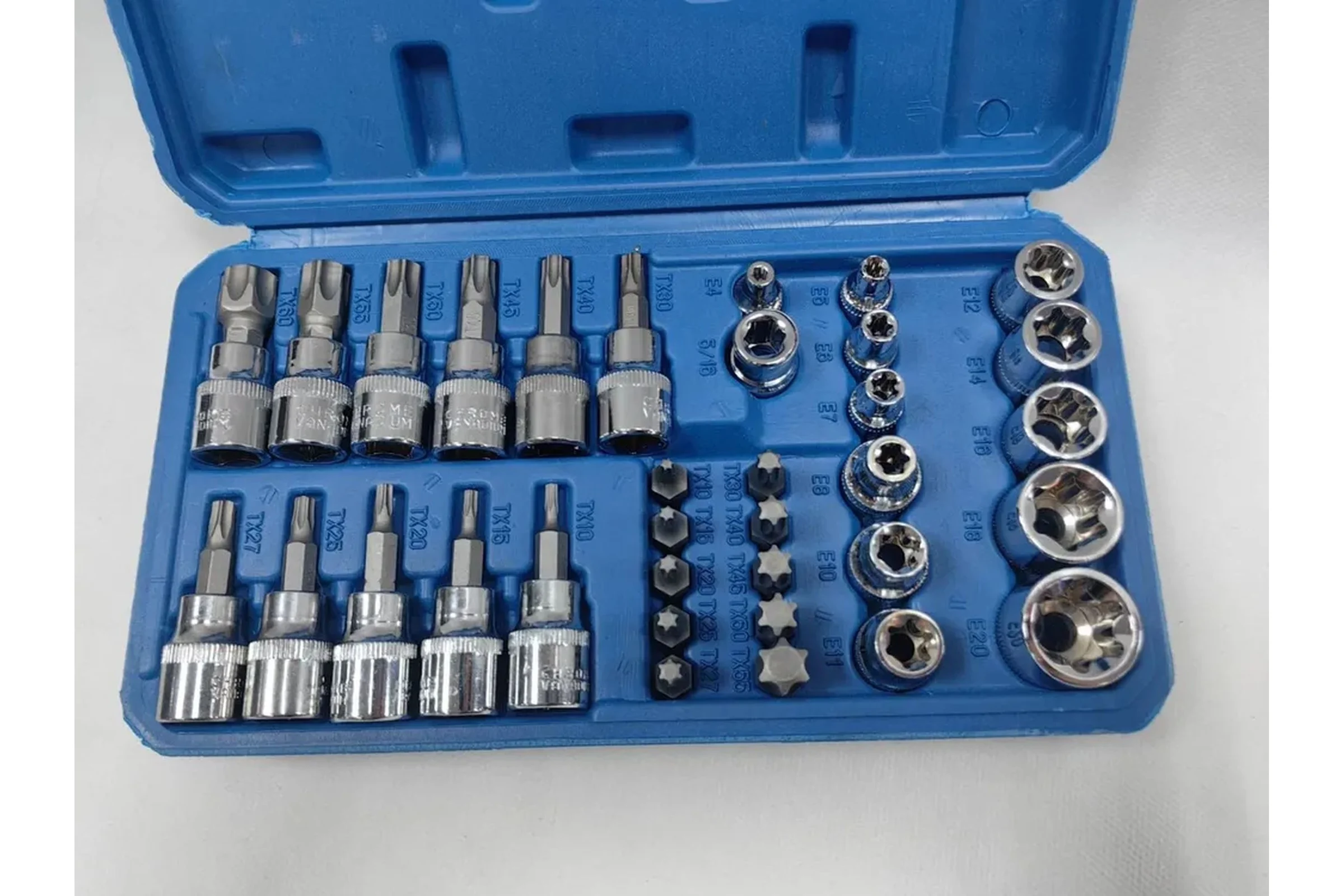 Набор головок KINGQUEEN Torx 3/8"DR 34 Предмета WIB-90013 WIB-90013-blue