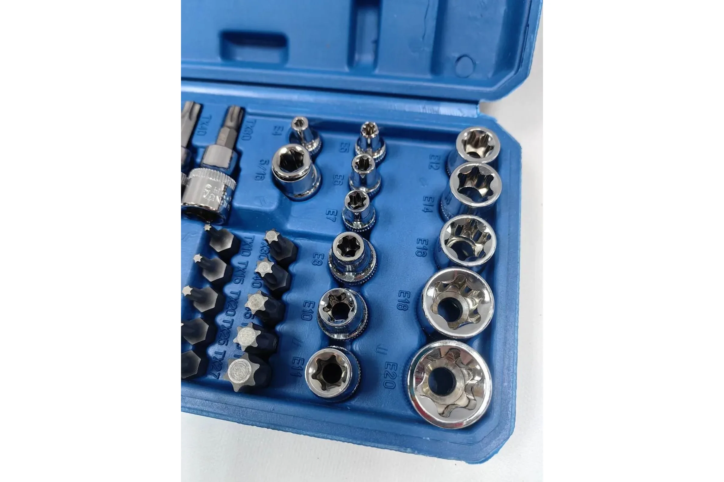 Набор головок KINGQUEEN Torx 3/8"DR 34 Предмета WIB-90013 WIB-90013-blue