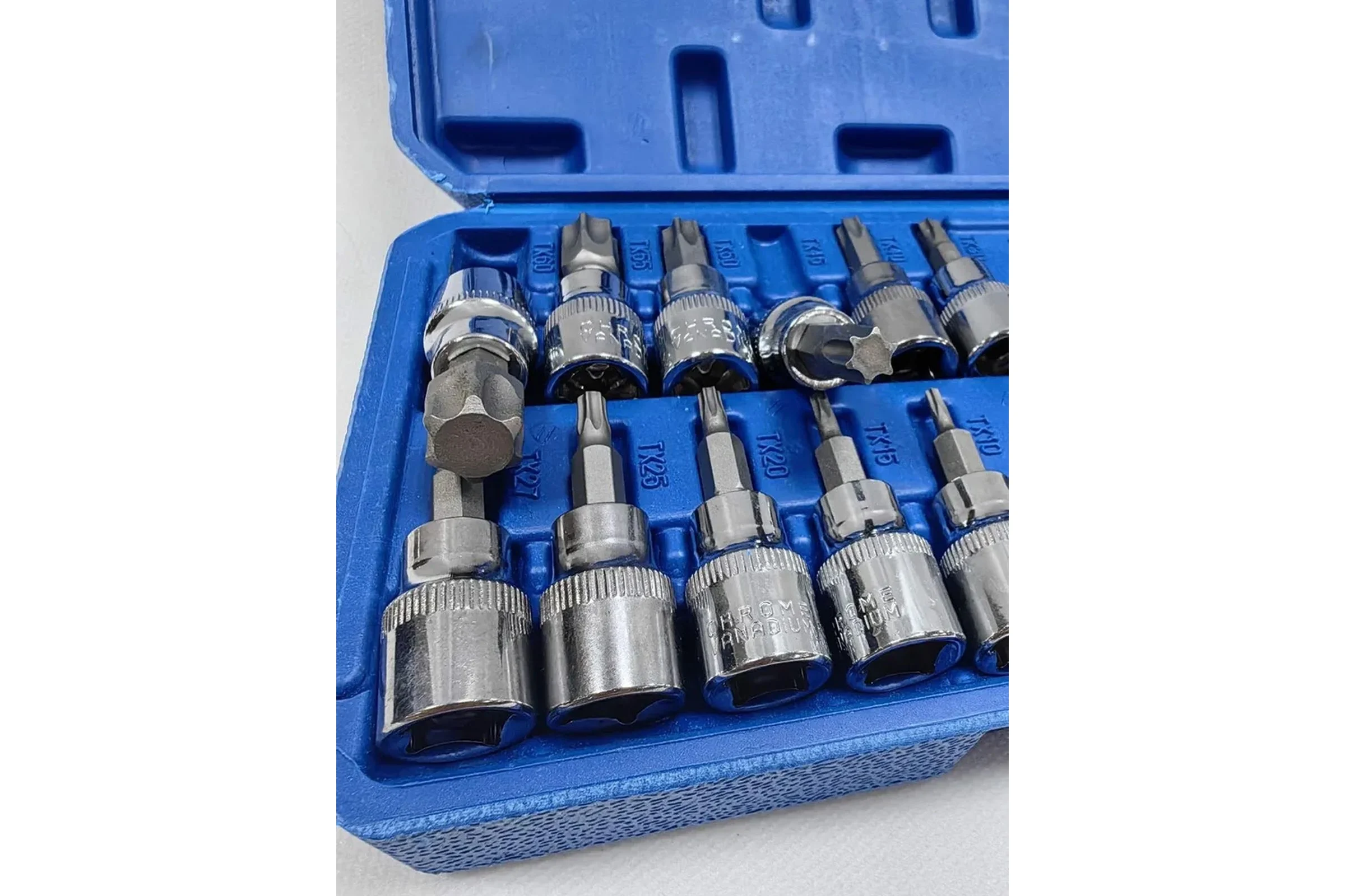 Набор головок KINGQUEEN Torx 3/8"DR 34 Предмета WIB-90013 WIB-90013-blue