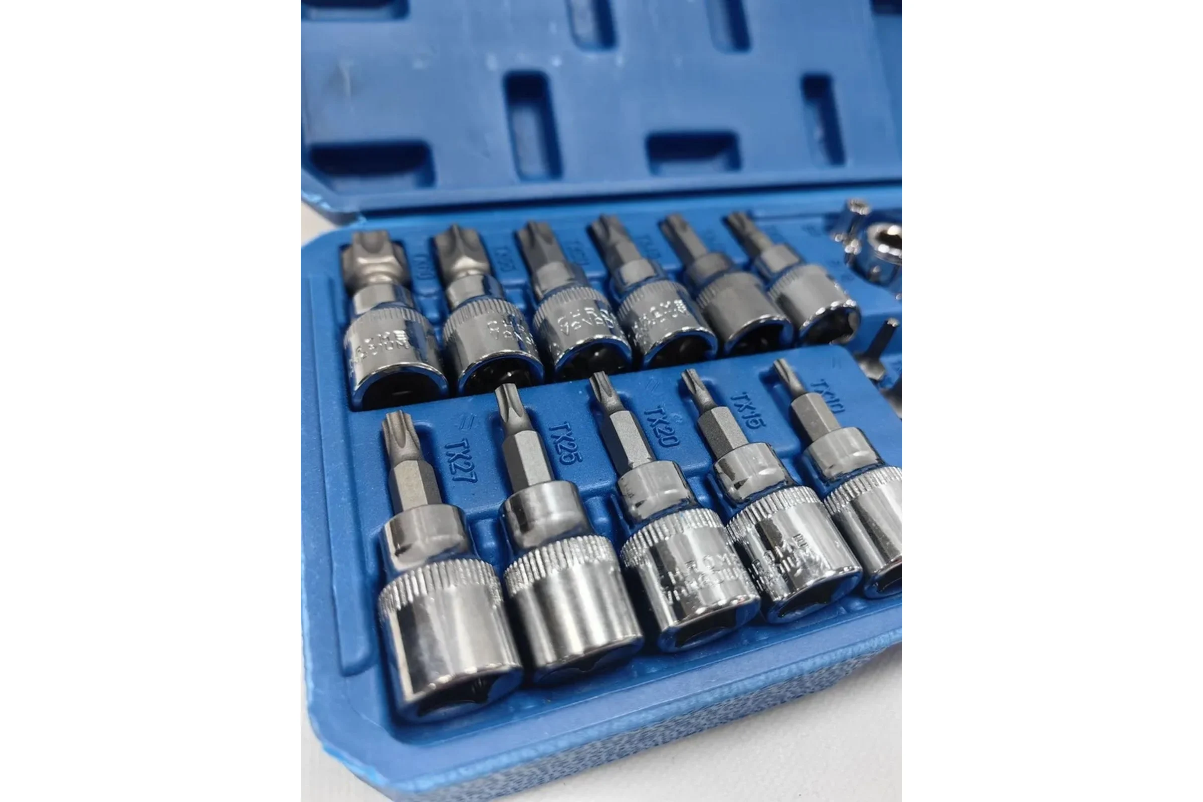 Набор головок KINGQUEEN Torx 3/8"DR 34 Предмета WIB-90013 WIB-90013-blue