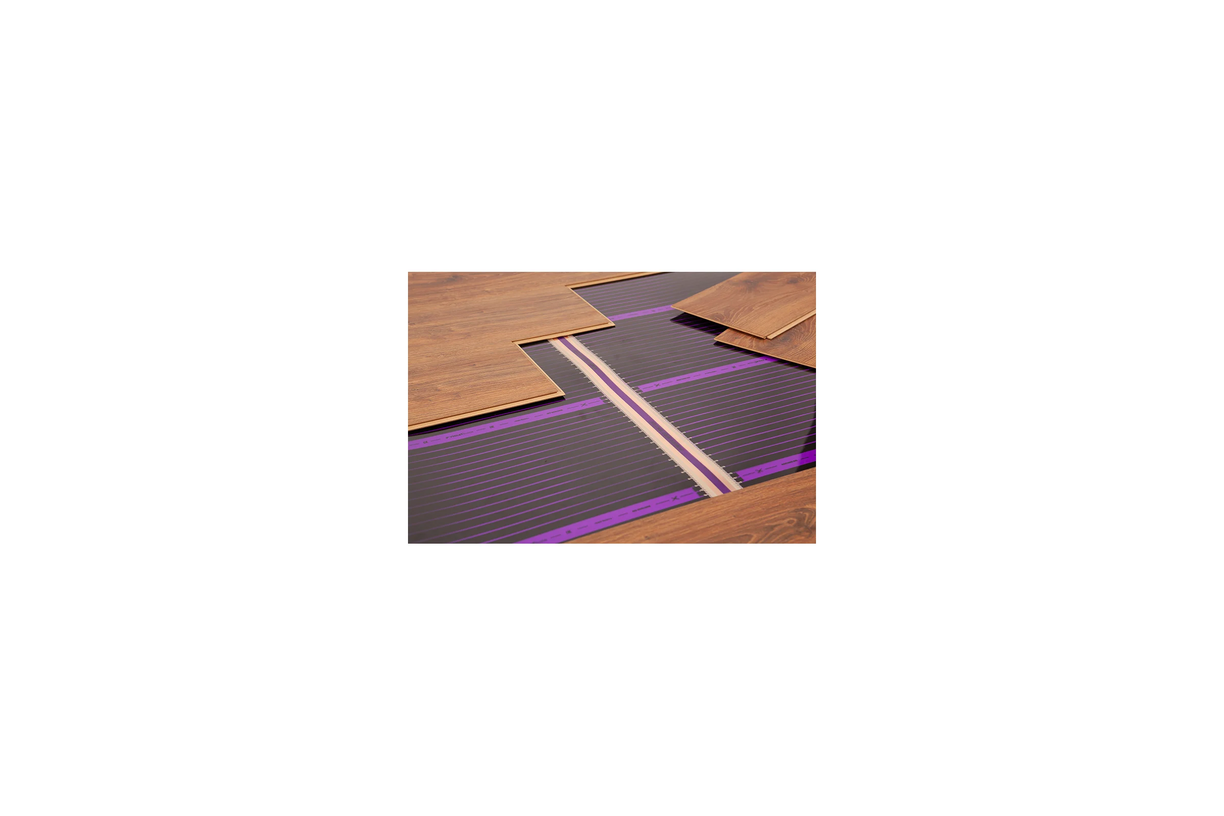 Комплект саморегулируемого теплого пола VIOLET FLOOR ptc 130 11 кв.м, ширина 0.5 м (с программируемым терморегулятором) VLT1000360