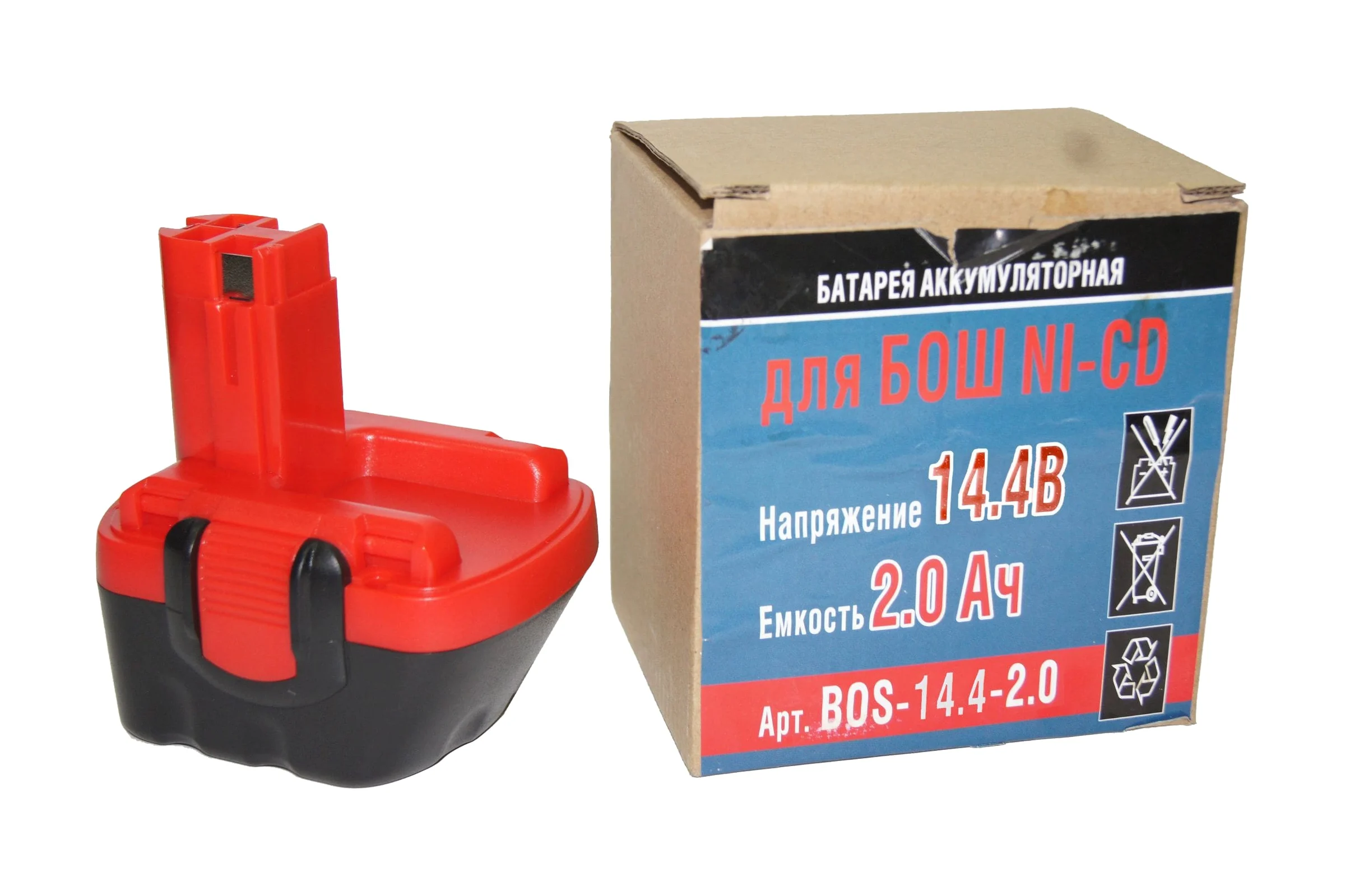 Аккумулятор Ni-CD (14.4V, 2.0AH) для Bosch GSR14-4V BD P.I.T. Bos-14,4-2,0