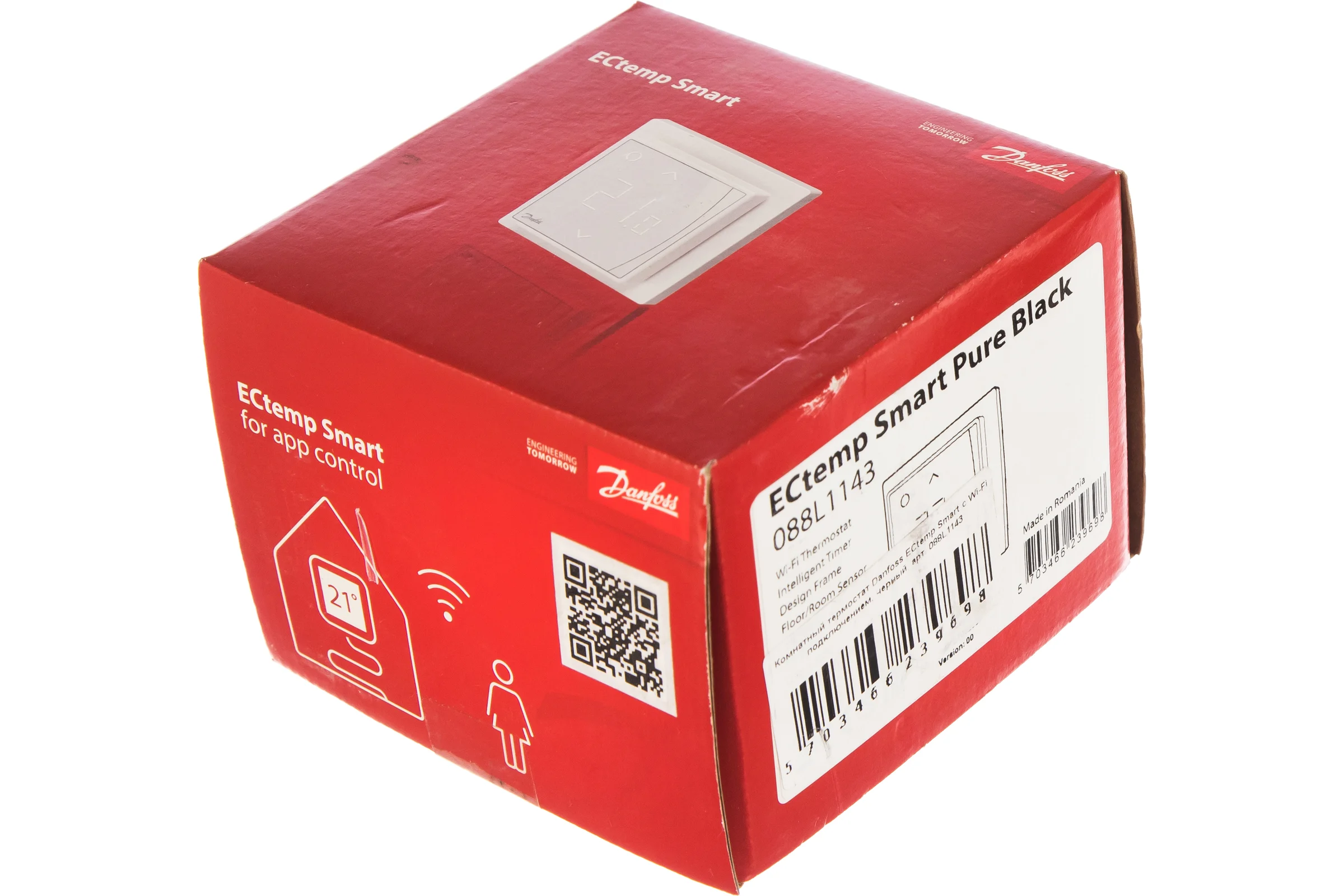 Комнатный термостат Danfoss ECtemp Smart с Wi-Fi подключением черный 088L1143