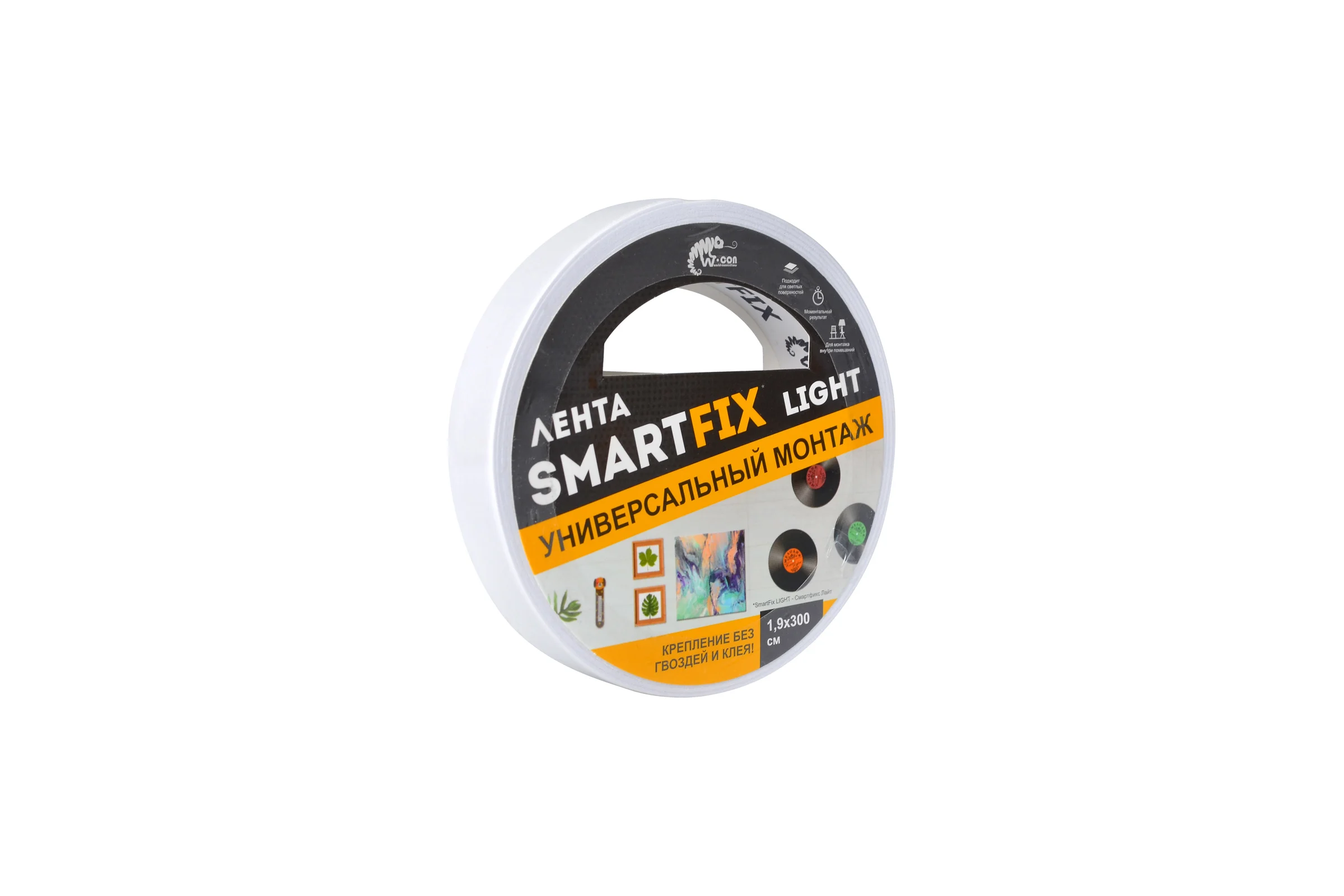 Лента двустороння вспененная Smart Fix W-con SmartFix LIGHT, 19 мм*3 м 134093