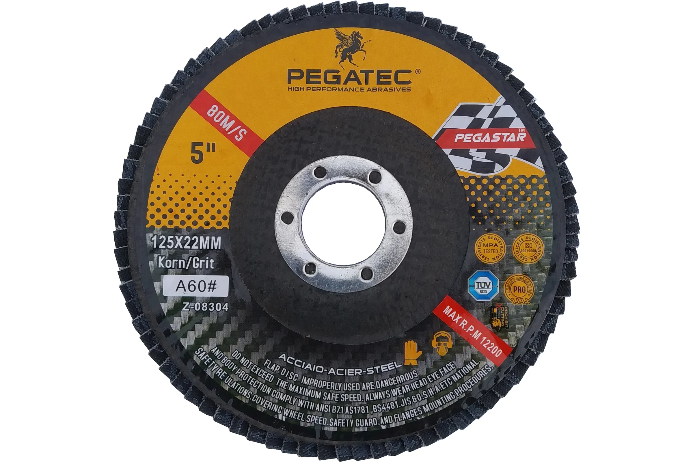Круг лепестковый торцевой 125х22 мм Pegatec PSRFD125BCA-60