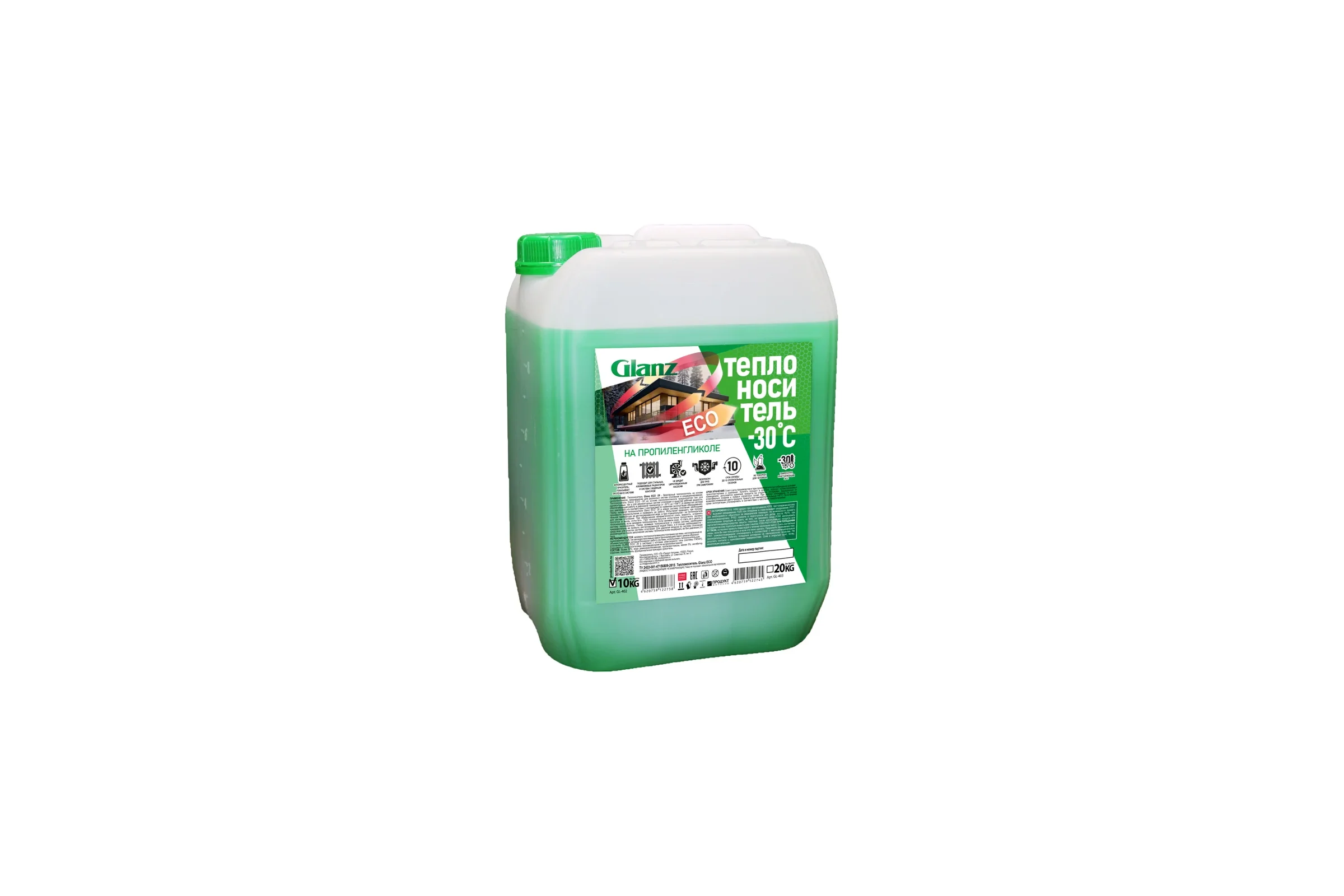 Теплоноситель (-30; 10 кг; пропиленгликоль) ECO Glanz GL402