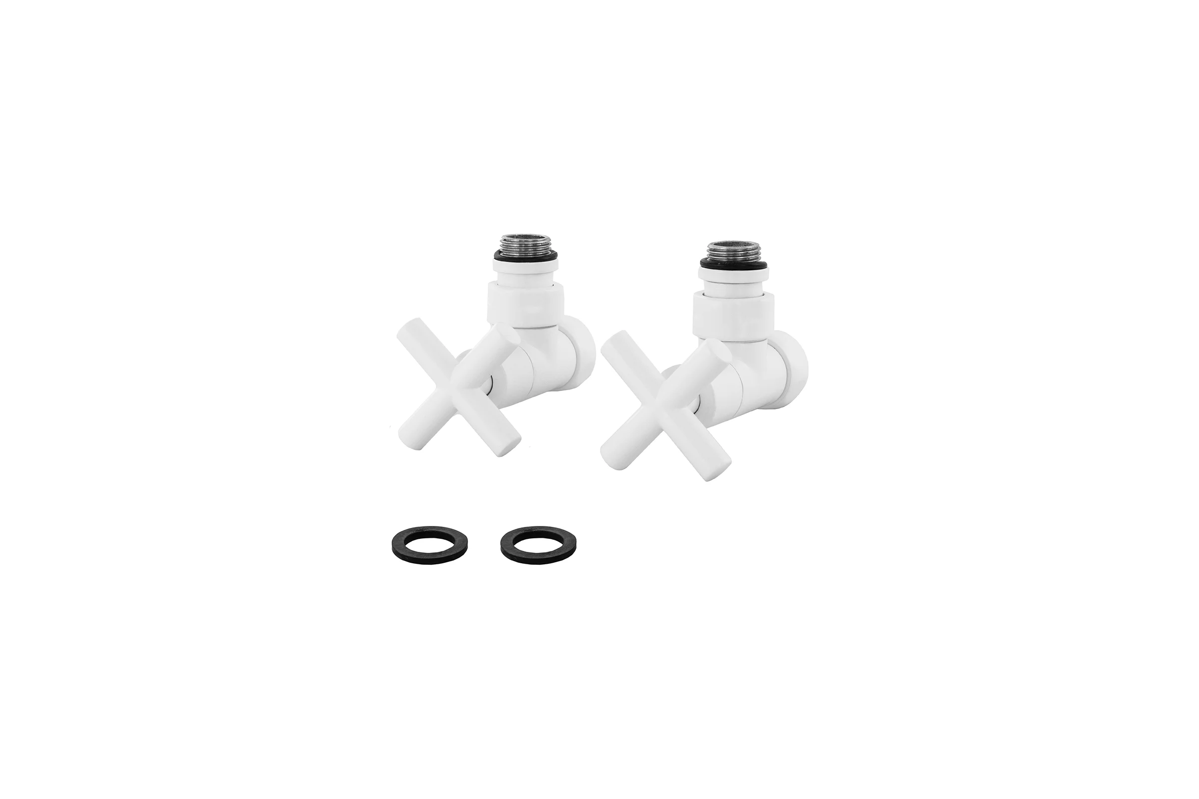 Кран-вентиль ENERGY угловой, ручка крест, 3/4"х1/2"г/ш белый матовый, пара УТ-УТ-01015