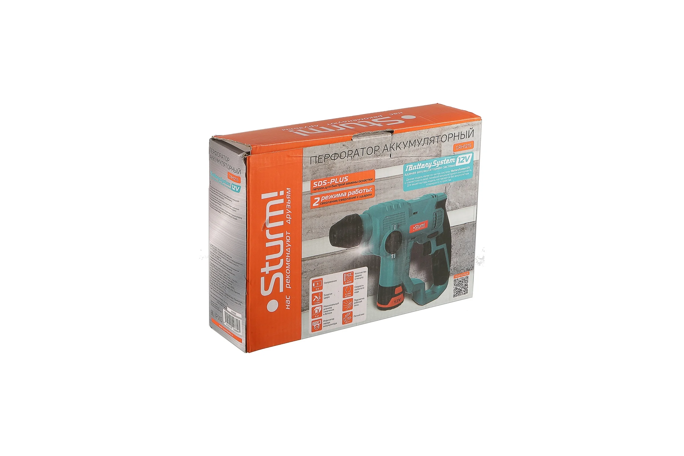 Аккумуляторные перфораторы Sturm 1BatterySystem 12V CRH1215