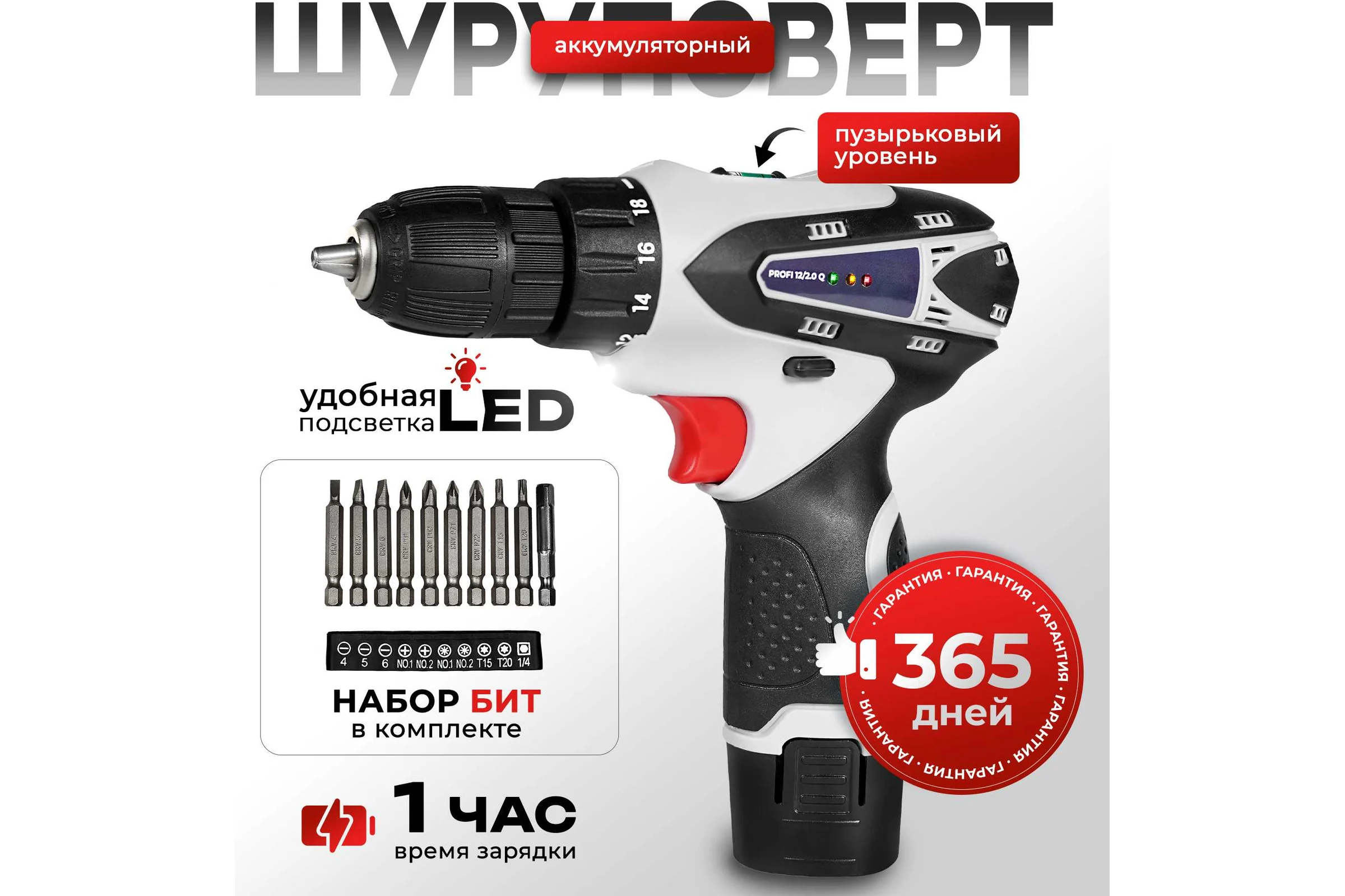 Аккумуляторный шуруповерт Electrolite PROFI 12/2.0 Q 4987