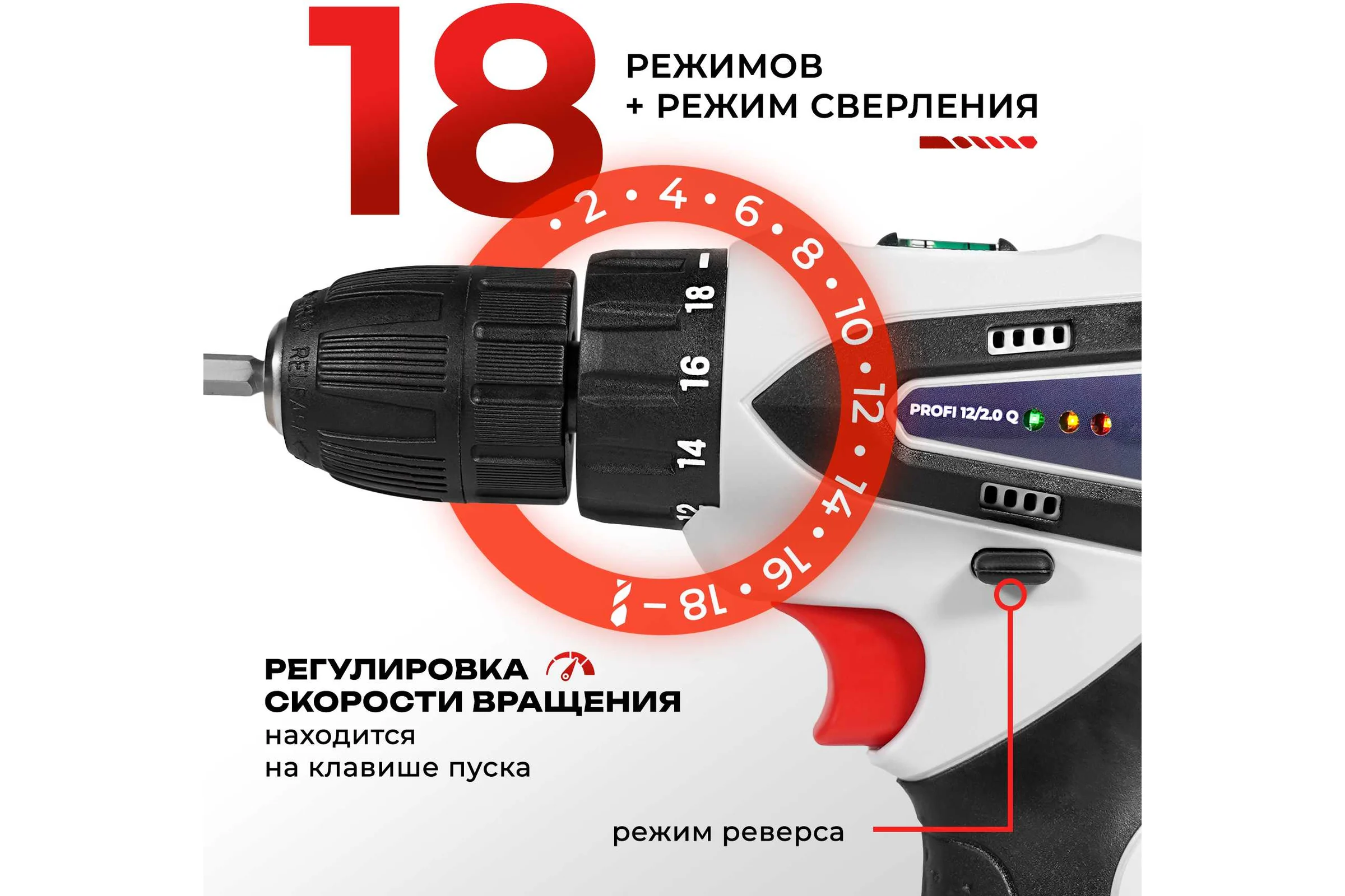 Аккумуляторный шуруповерт Electrolite PROFI 12/2.0 Q 4987