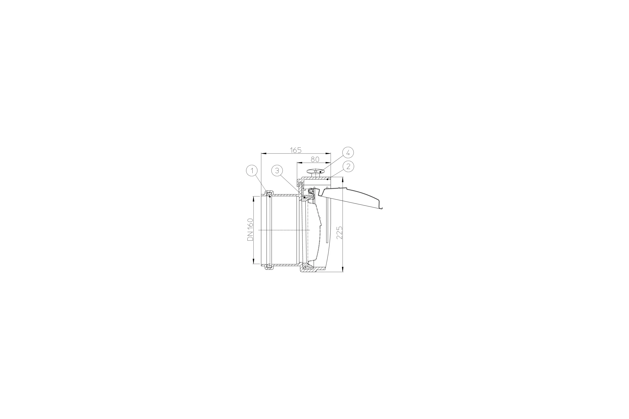 Канализационный затвор HL DN160 HL 715.0