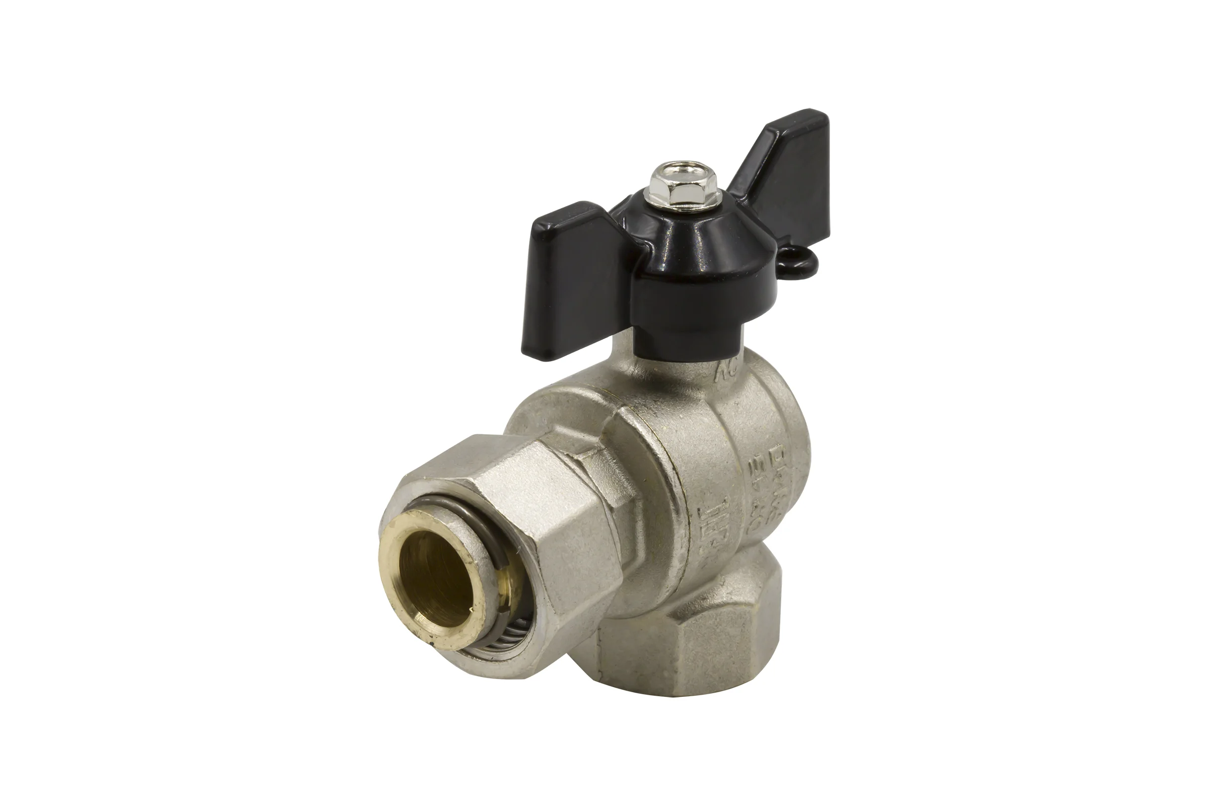 Кран угловой шаровой LD PRIDE 1/2'' вн/накидная гайка бабочка 553958