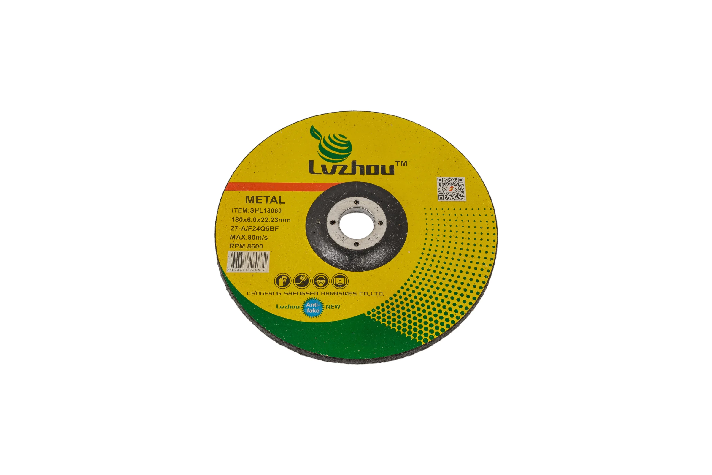 Круг шлифовальный абразивный по металлу 180x6.0x22.2 мм Lvzhou SHL18060