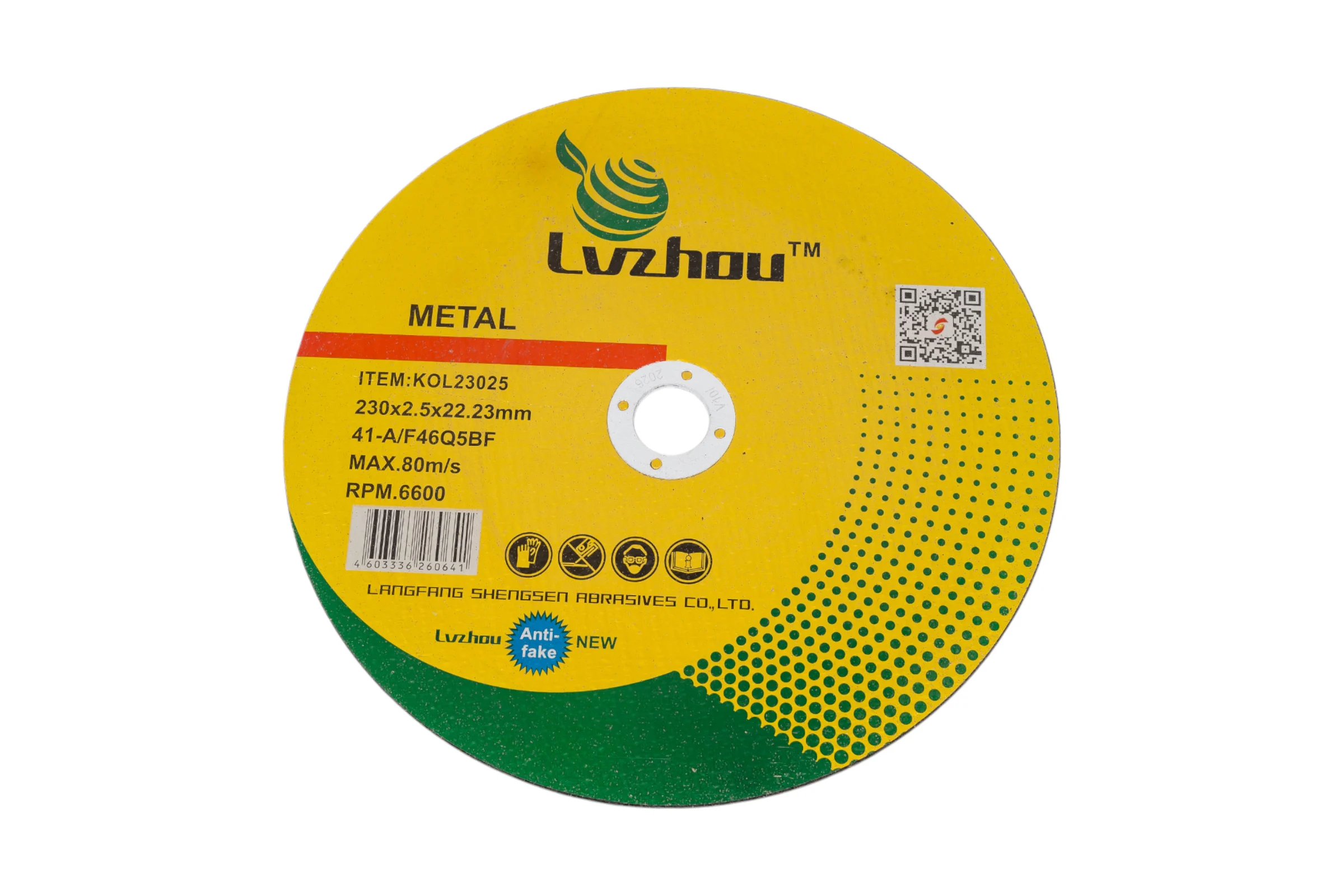 Круг отрезной абразивный по металлу 230x2.5x22 мм Lvzhou KOL23025