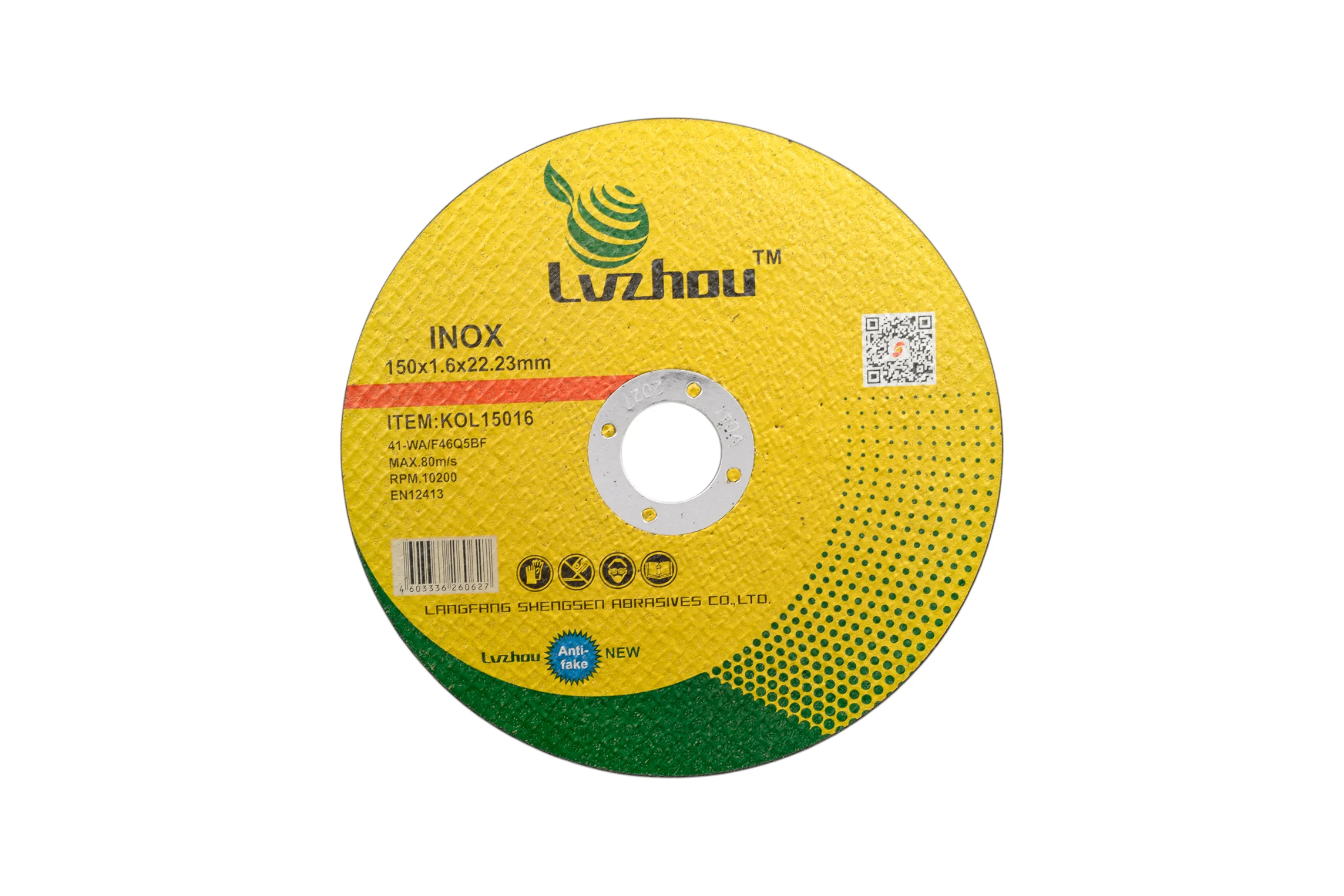 Круг отрезной абразивный по металлу 150x1.6x22 мм Lvzhou KOL15016