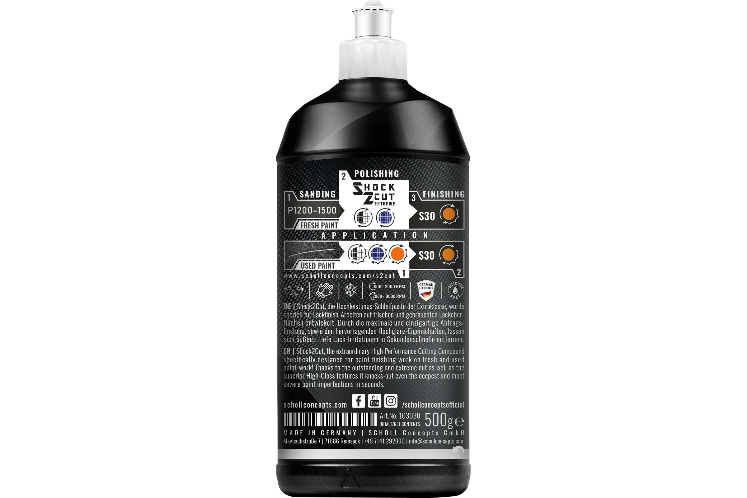 Высокоабразивная полировальная паста SCHOLL Concepts Shock 2 Cut 500 г 103030