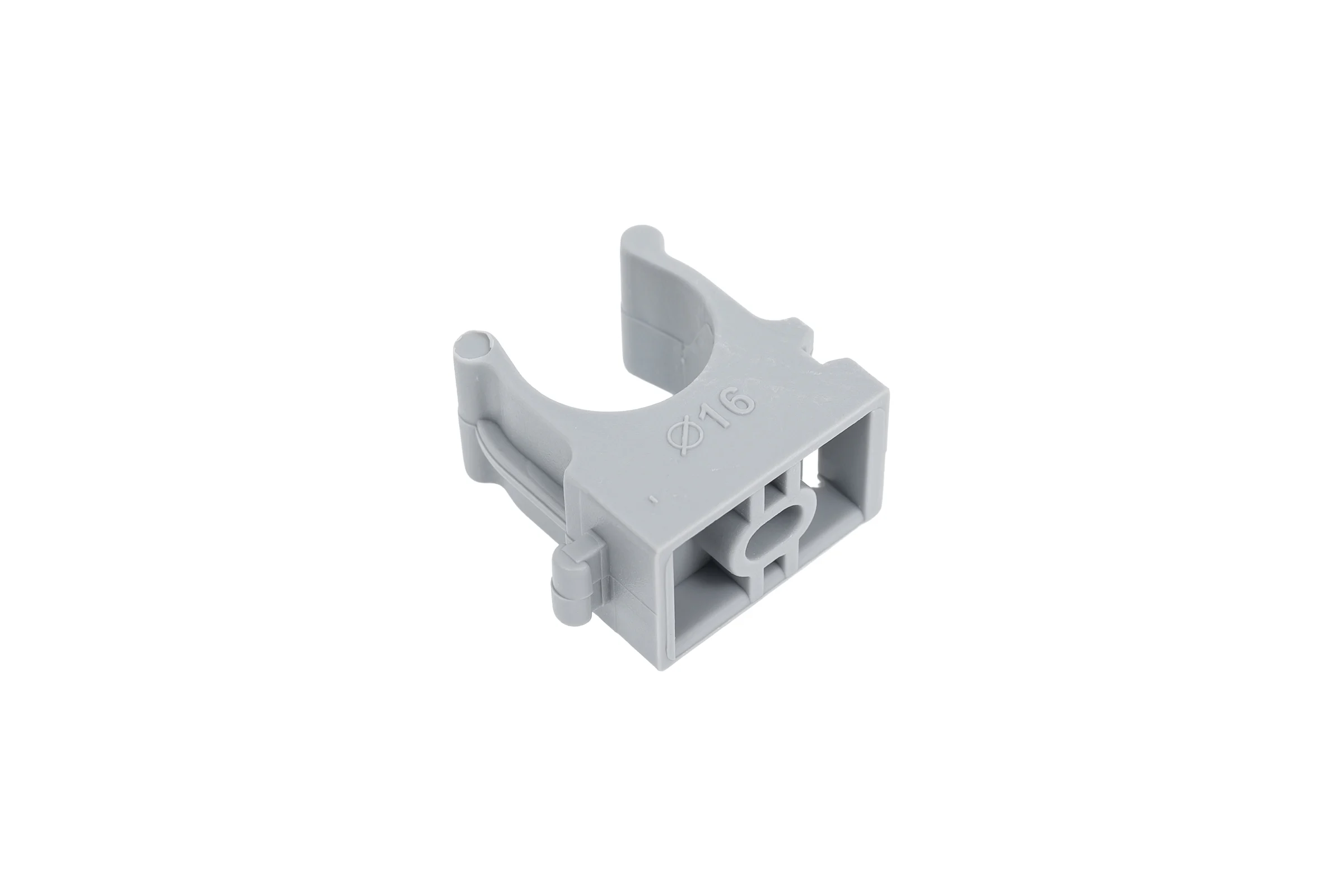 Клипса-крепеж для ПВХ труб Netron 16 мм, серая, 100 шт. N-PVC-C-0016-GR