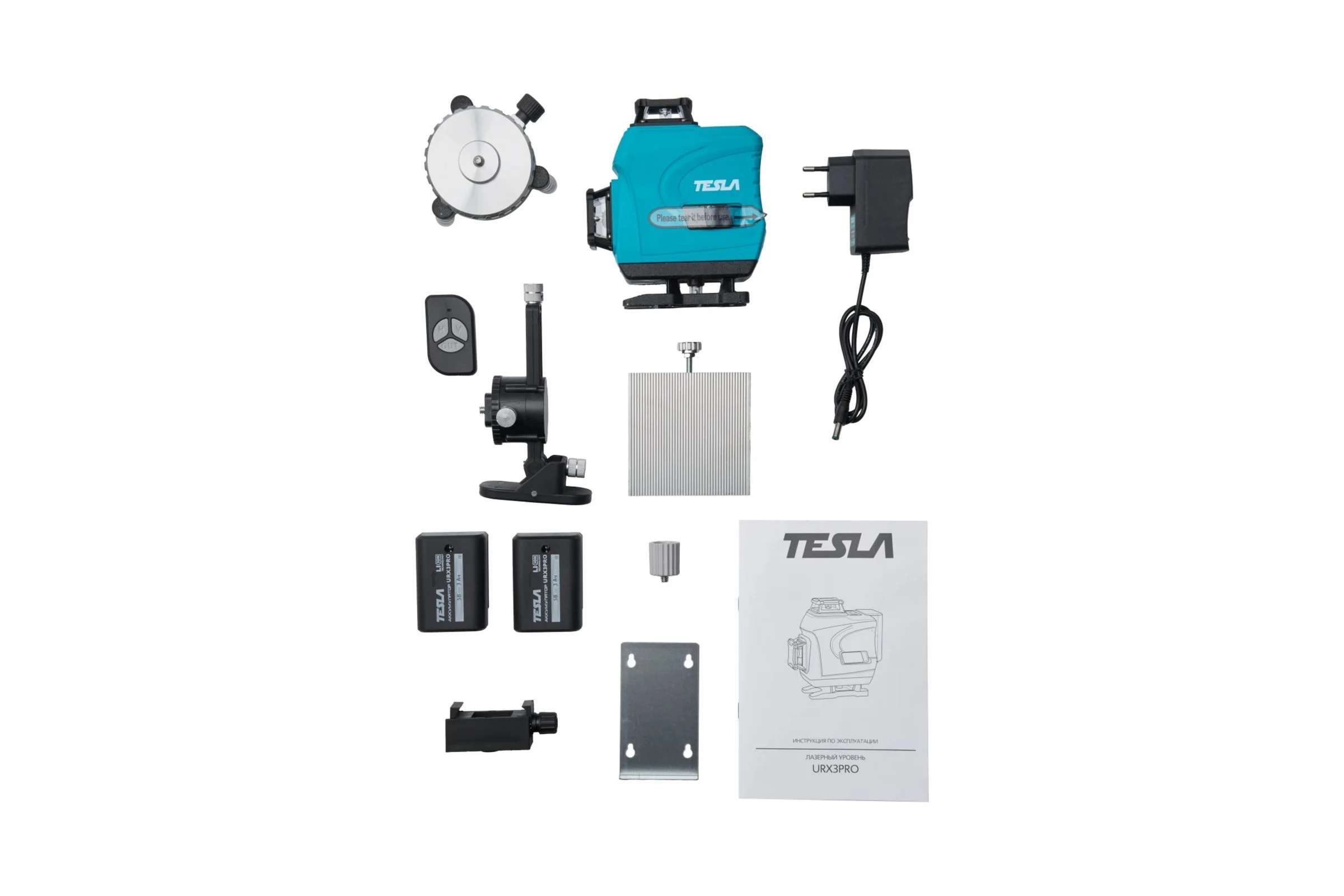 Лазерный линейный уровень Tesla URХ3PRO 30 м ±0,2мм/м, зеленый луч 663153