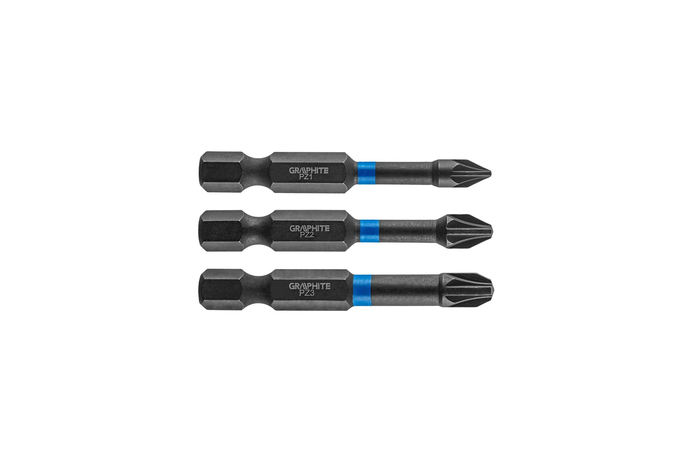 Биты ударные Graphite PZ1/2/3 x 50 мм 1/4" S2 3 шт. 56H542