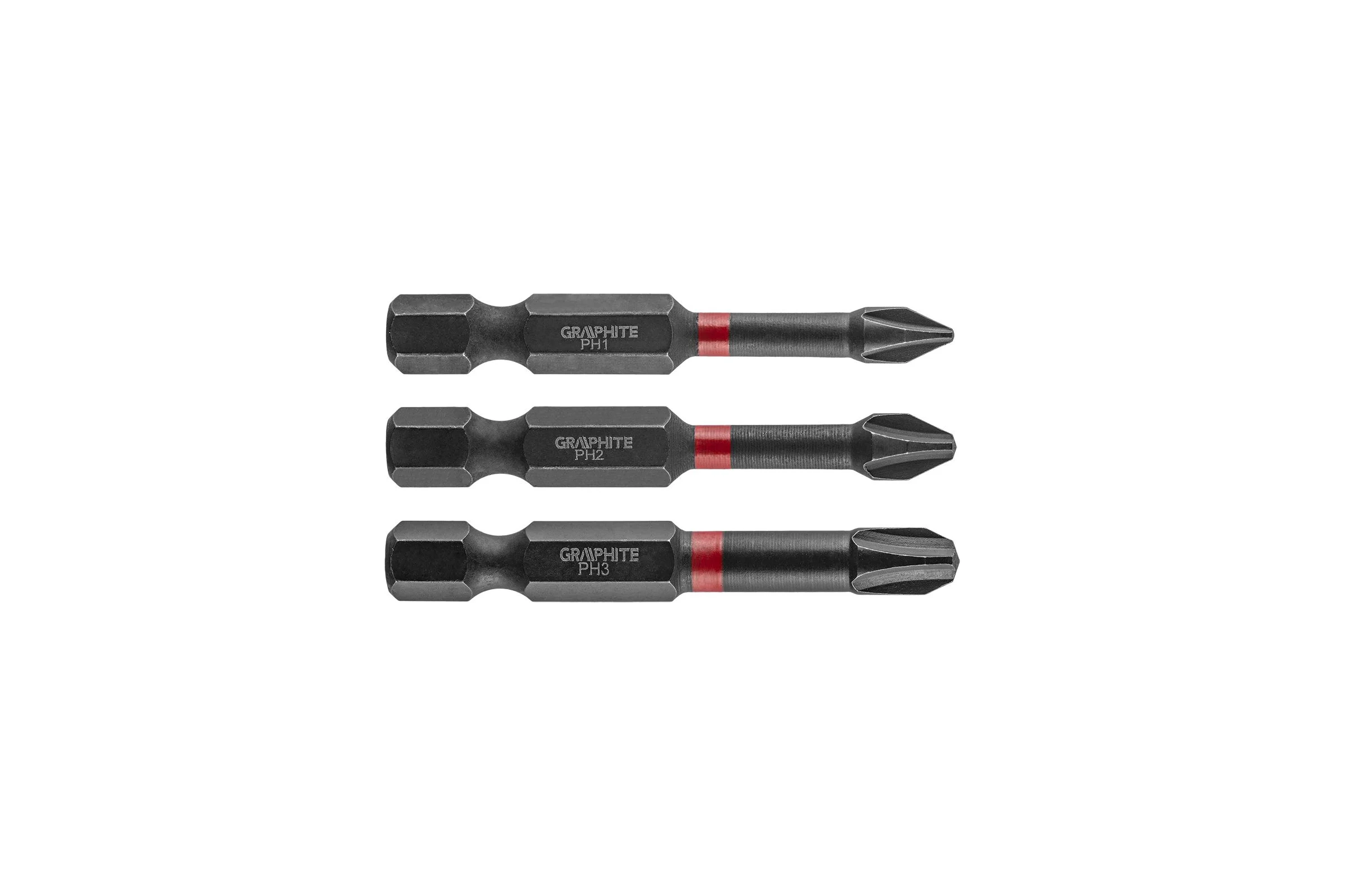Биты ударные Graphite PH1/2/3 x 50 мм 1/4" S2 3 шт. 56H543
