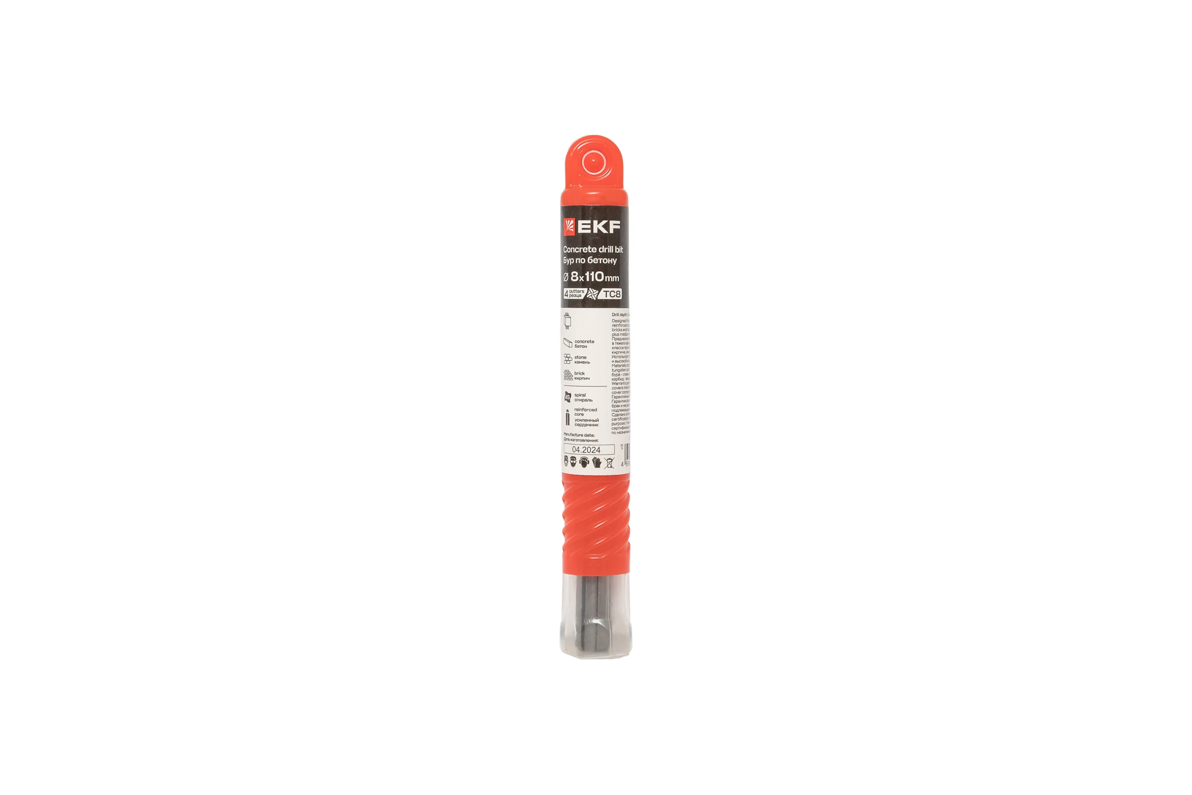 Бур по бетону 8x110 мм, SDS-plus (4 резца) Professional EKF db-8-110-4x4-ue