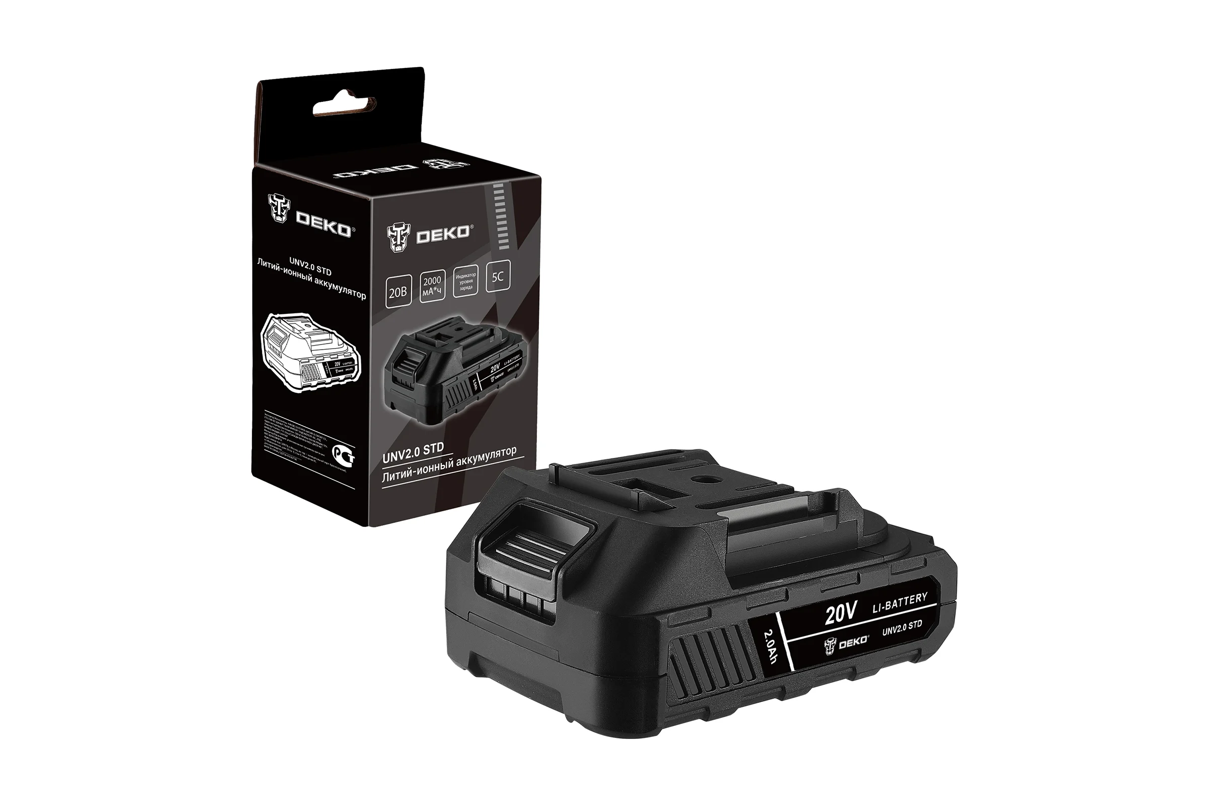 Аккумулятор DEKO UNV2.0 STD, Li-ion, 20В, 2.0Аxч 063-4492