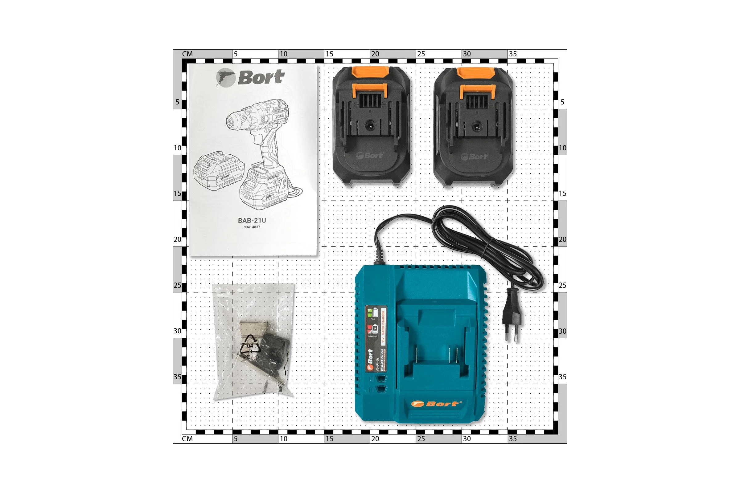 Аккумуляторная ударная дрель-шуруповерт BORT BAB-21U (2x4А.ч) 93414837