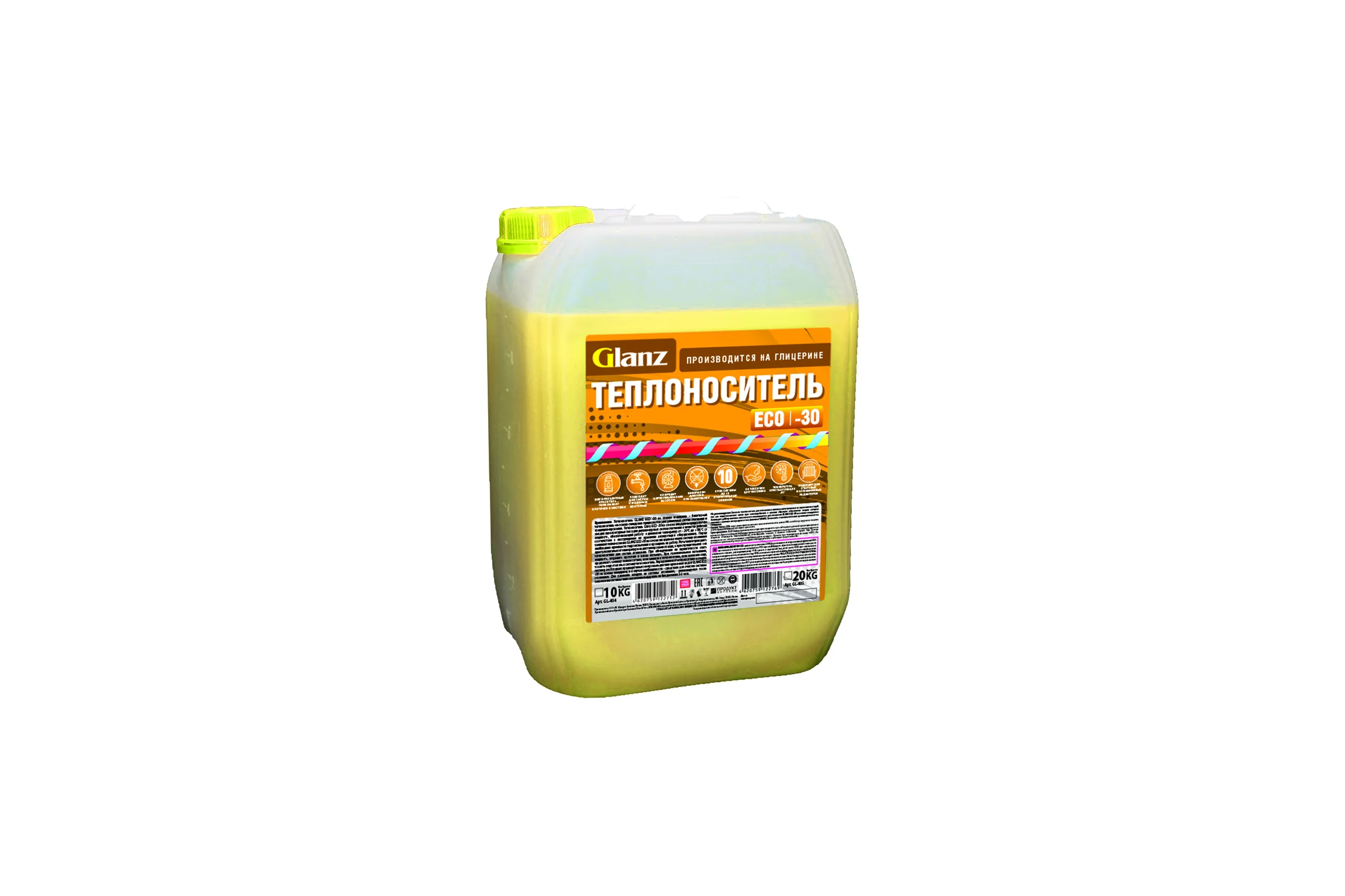 Теплоноситель ECO-30 10 кг глицерин Glanz GL404