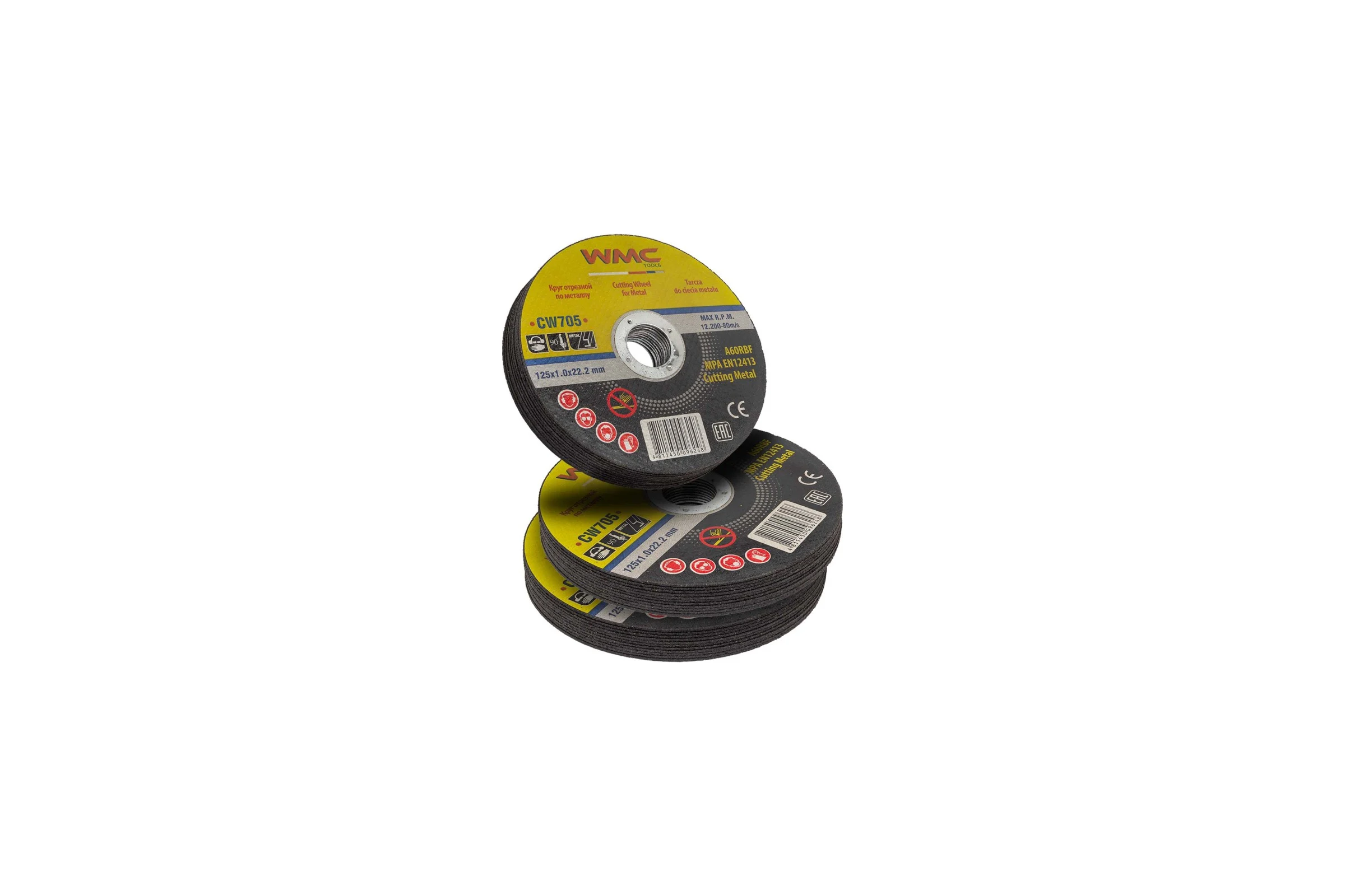 Круг отрезной 125x1.0x22.2 мм, 30 шт WMC TOOLS WMC-CW705/30 шт к-т/(59862)