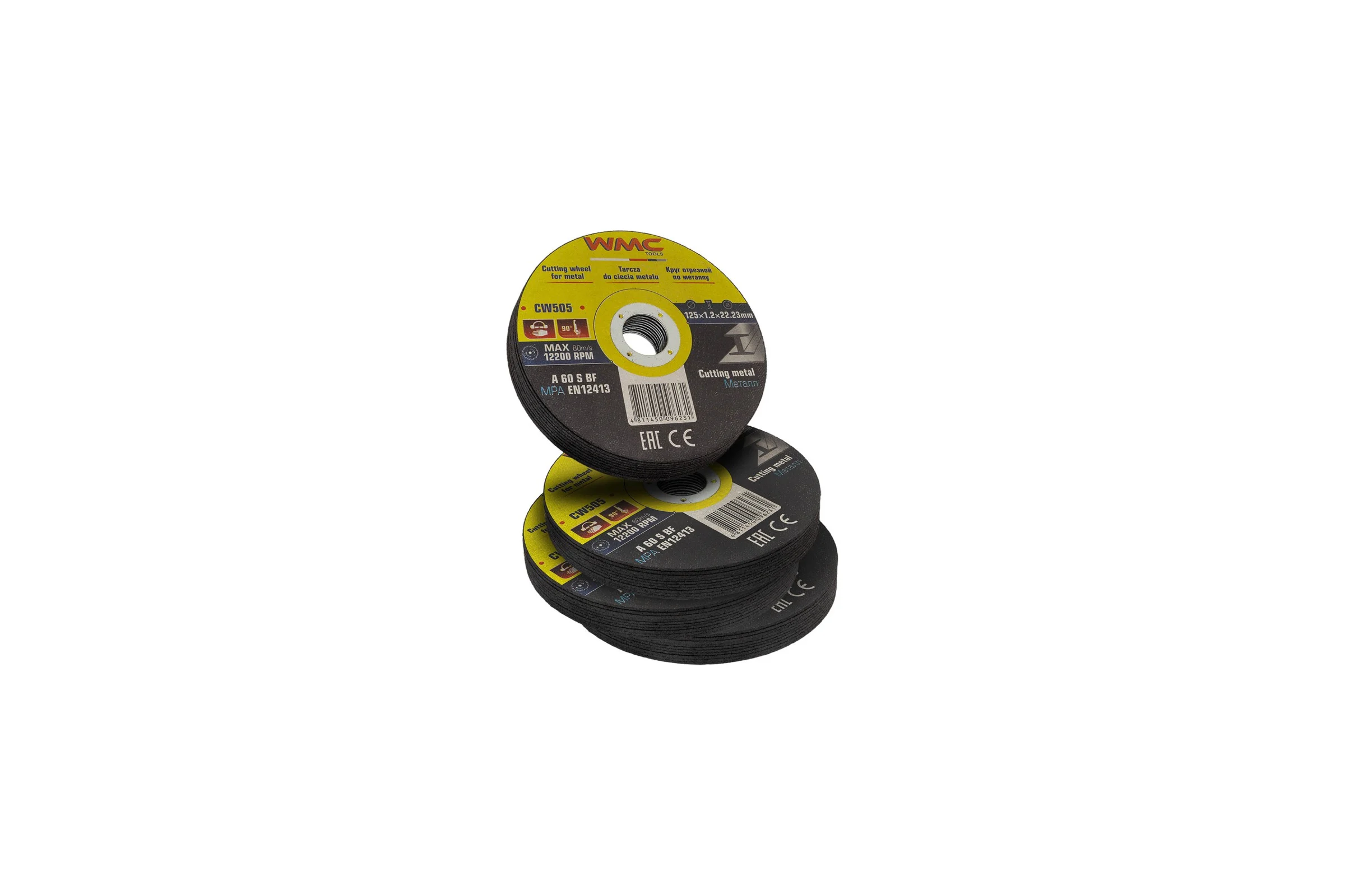 Круг отрезной абразивный 125x1.2x22.2 мм, 40 шт WMC TOOLS WMC-CW505/40шт к-т/(59867)