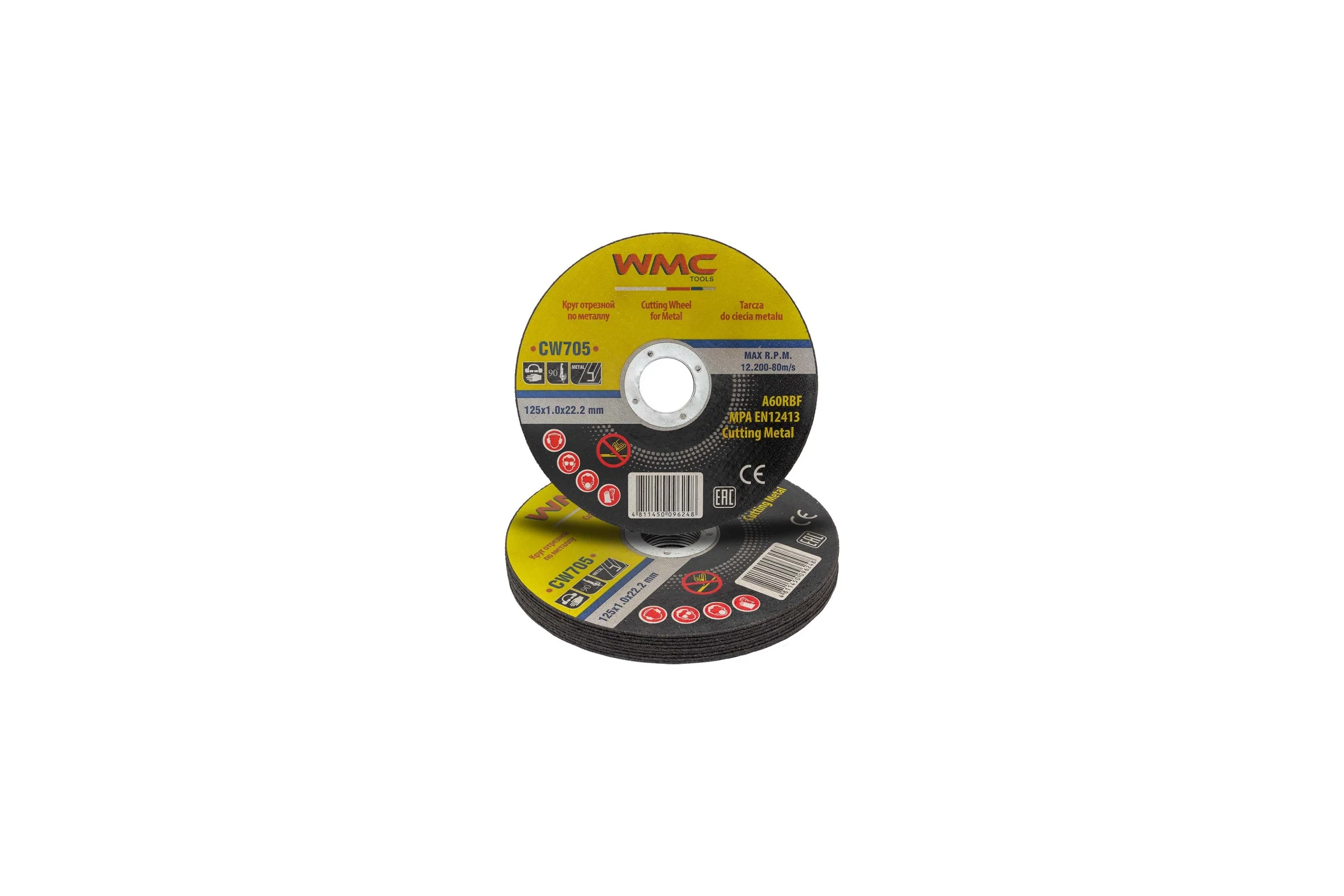 Круг отрезной 125x1.0x22.2 мм, 10 шт WMC TOOLS WMC-CW705/10 шт к-т/(59860)