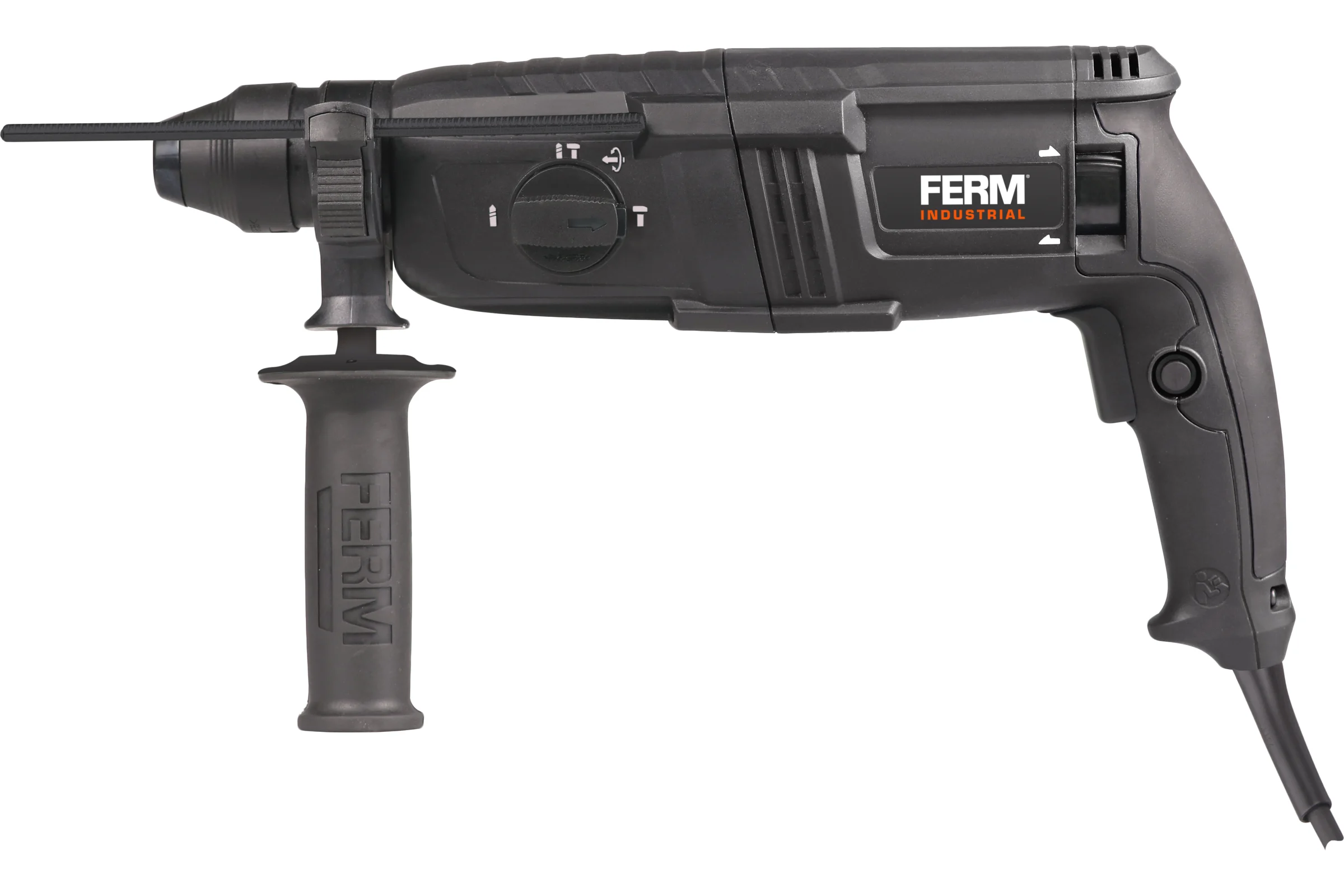 Перфоратор FERM IND SDS-plus 800 W, сила удара - 2.7 Дж, число ударов в мин - 0-5500 HDM1038P