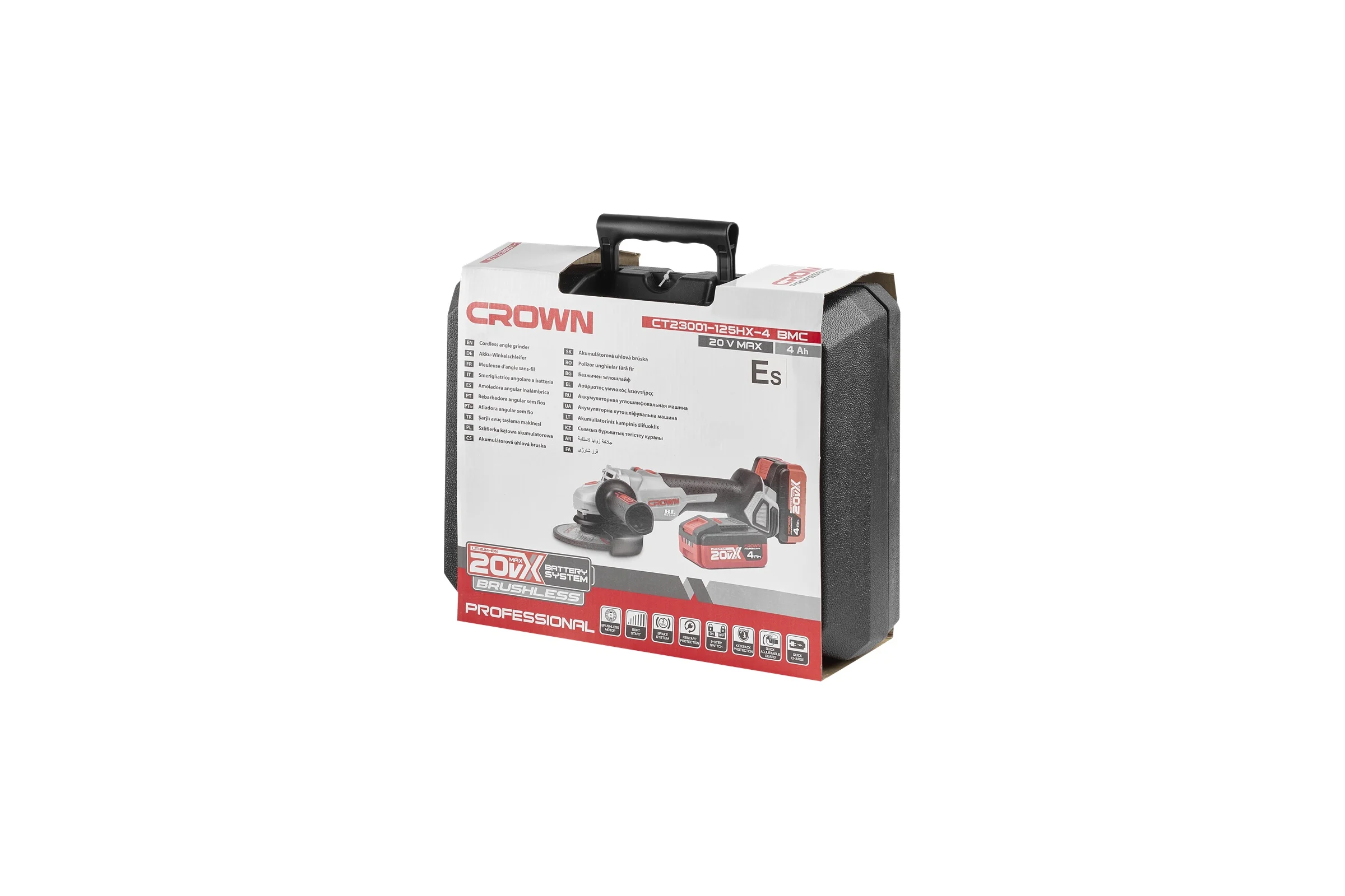 Аккумуляторная углошлифовальная машина CROWN CT23001-125HX-4 BMC