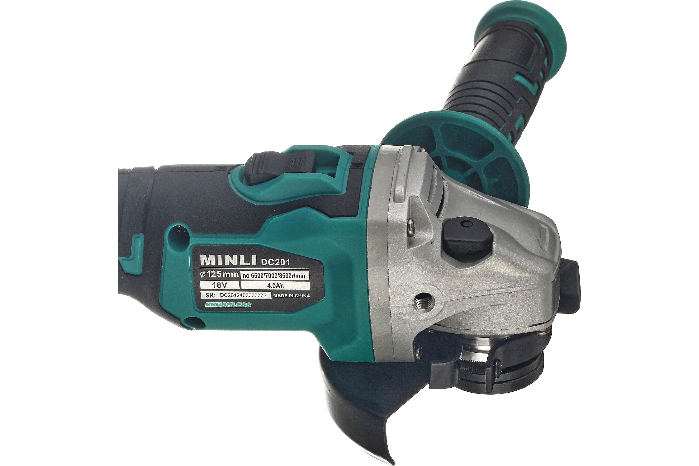 Аккумуляторная бесщеточная угловая шлифмашина MINLI 125mm Li-ion 18Vx2 DC201-4.0A