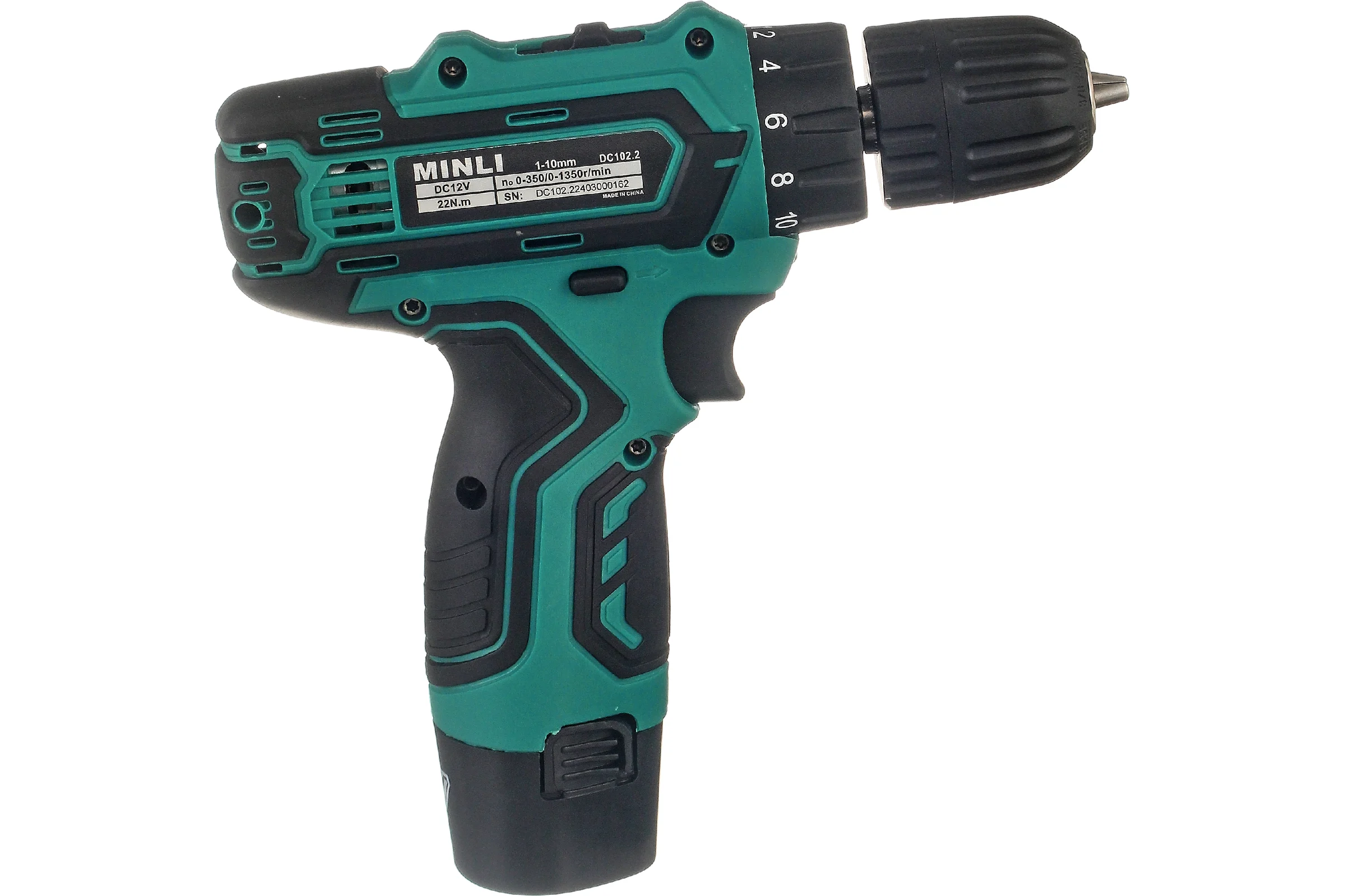 Аккумуляторная дрель-шуруповерт MINLI 10mm 22N.m Li-ion 12Vx2 DC102.2