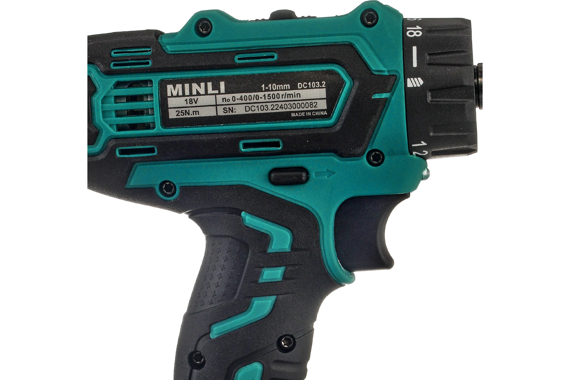 Аккумуляторная дрель-шуруповерт MINLI 10mm 25N.m Li-ion 18Vx2 DC103.2-2.0A