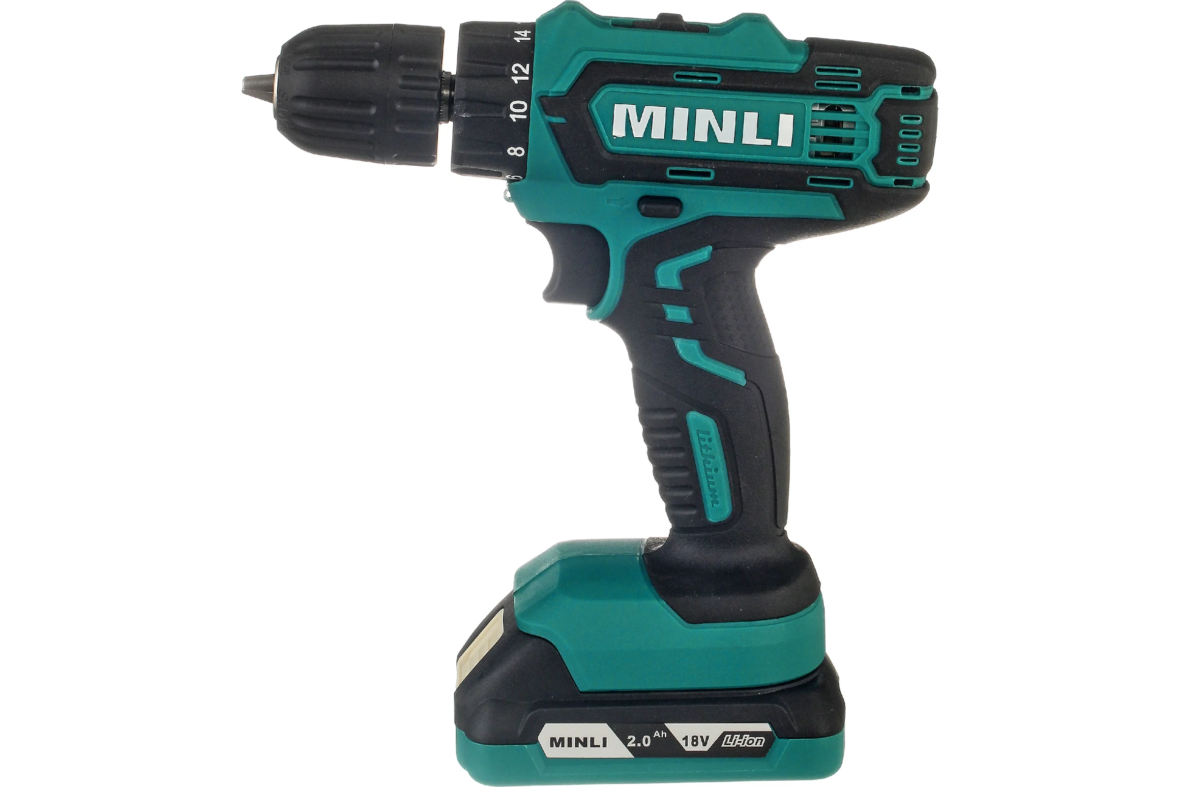 Аккумуляторная ударная дрель-шуруповерт MINLI 10mm 25N.m Li-ion 18Vx2 DC103.3-2.0A