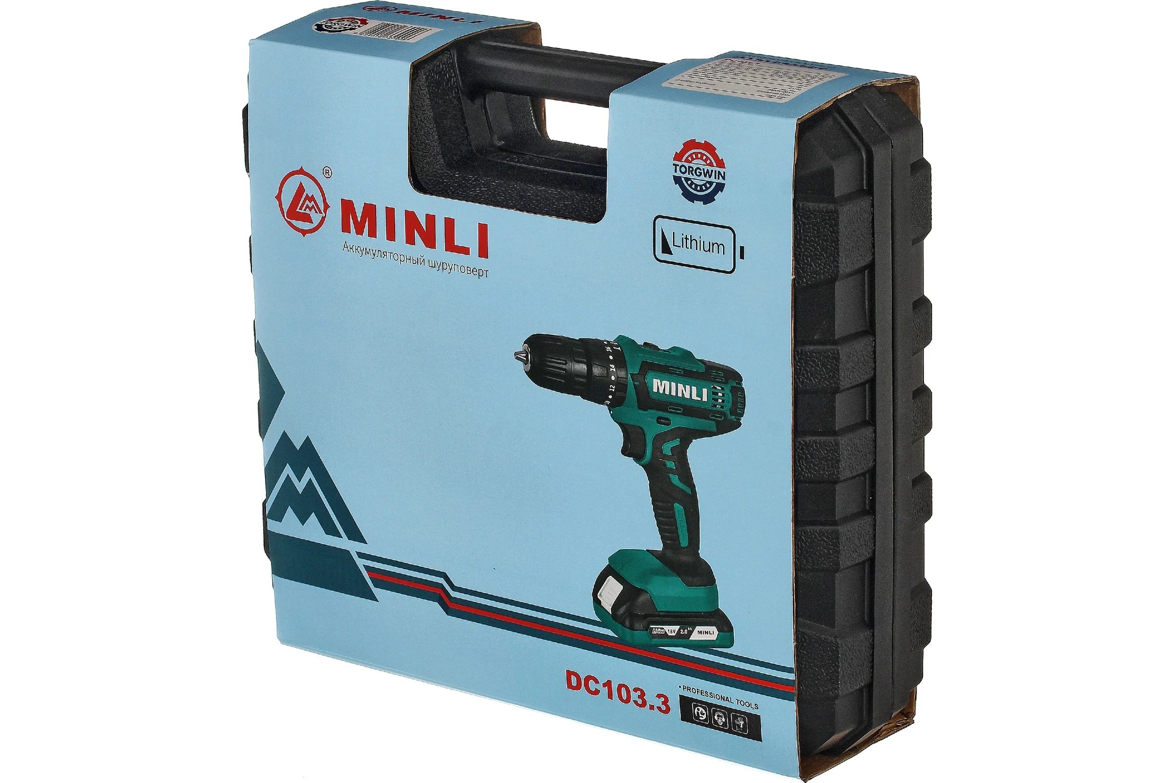 Аккумуляторная ударная дрель-шуруповерт MINLI 10mm 25N.m Li-ion 18Vx2 DC103.3-2.0A